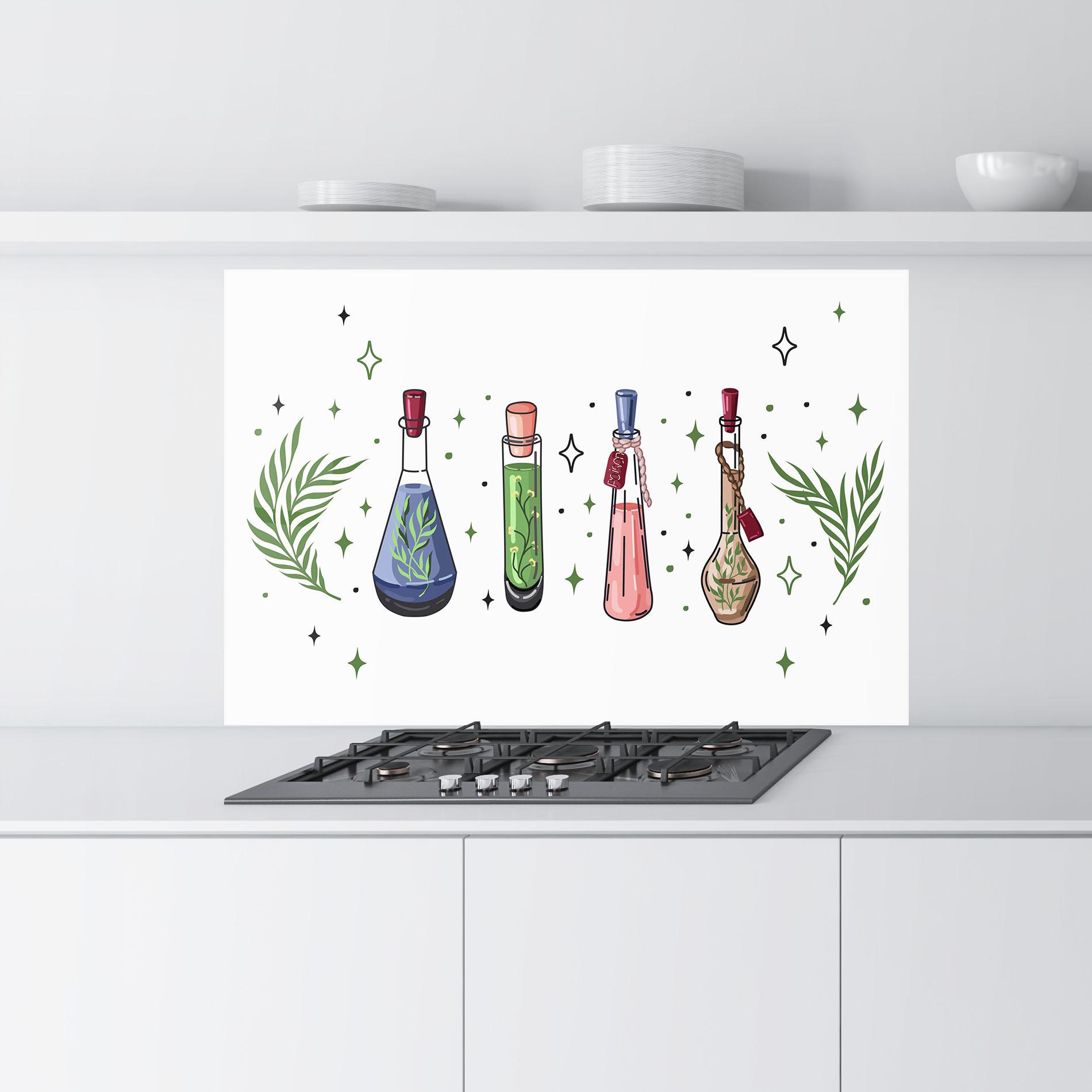 Panou Sticla Bucatarie Herbs Liquid mockup 9
