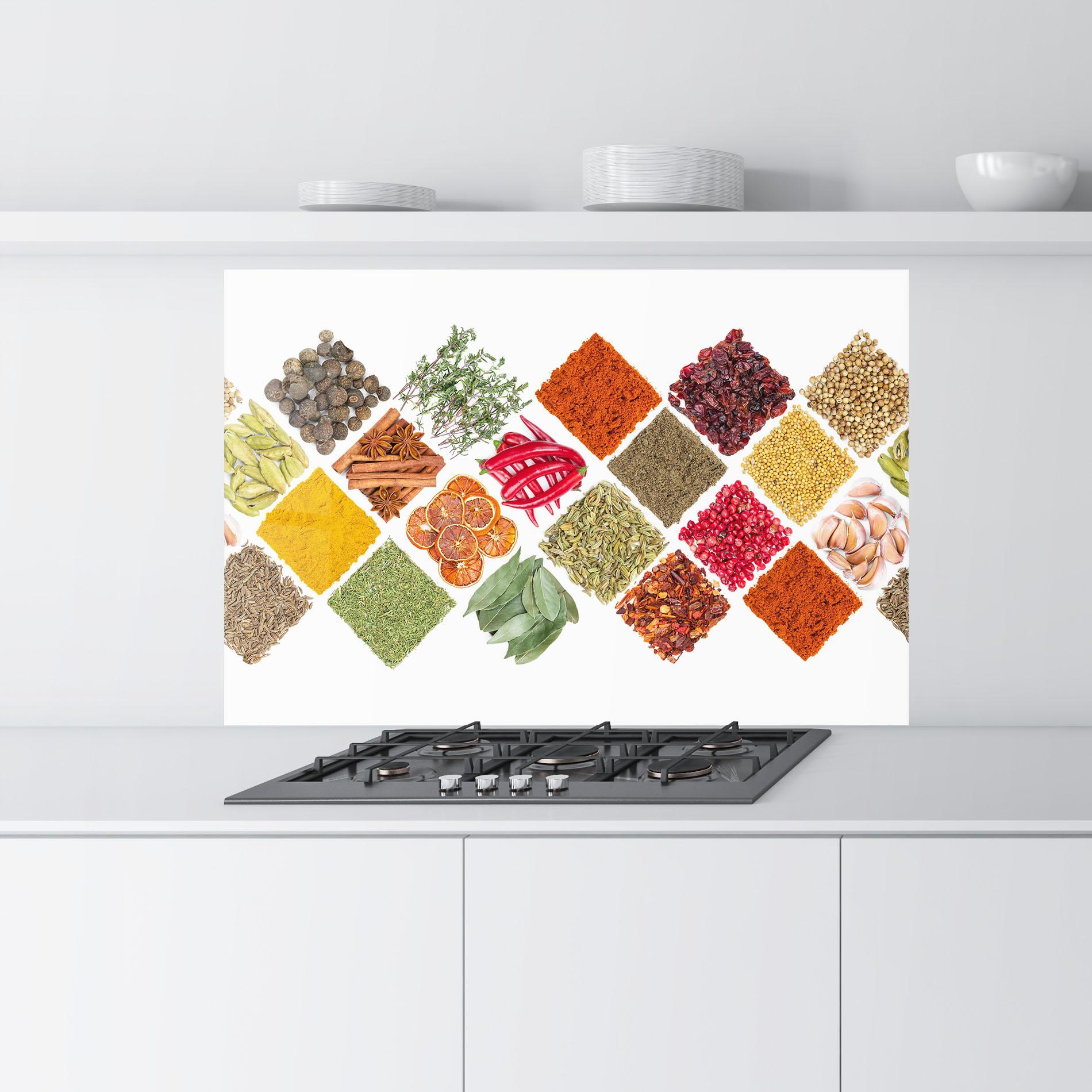 Panou Sticla Bucatarie Horizontal Pattern Spices mockup 9