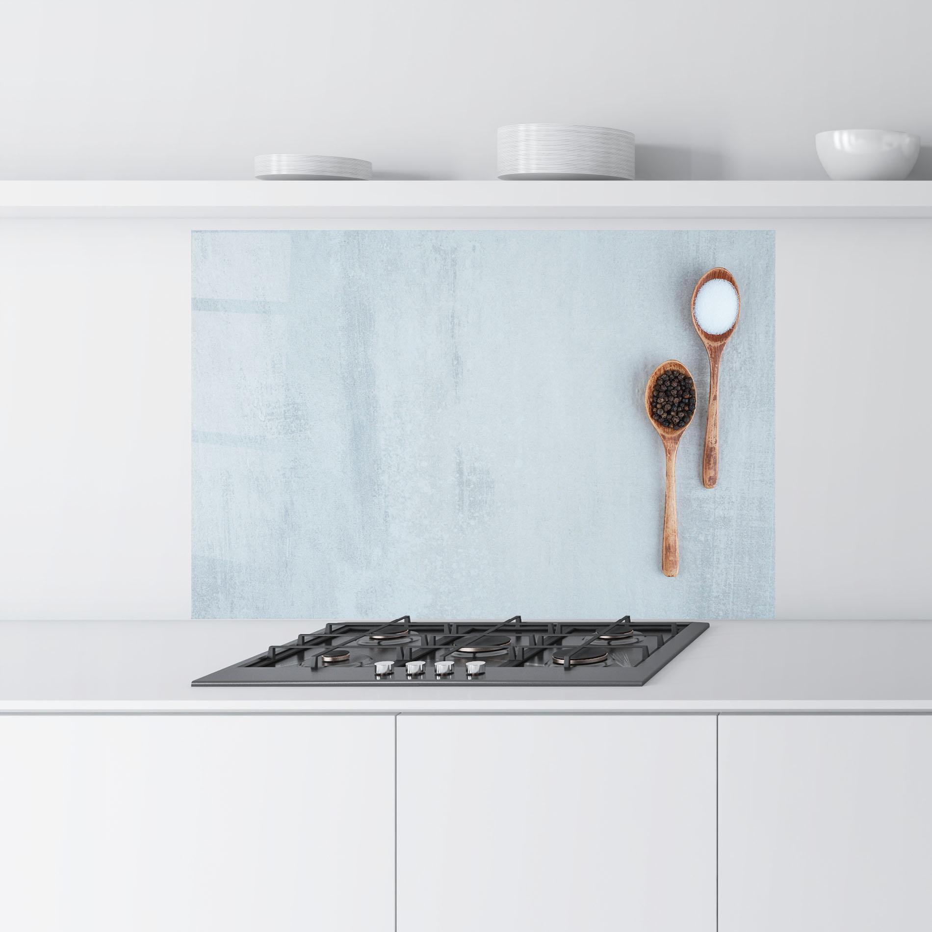 Panou Sticla Bucatarie Salt Pepper Spoons mockup 9