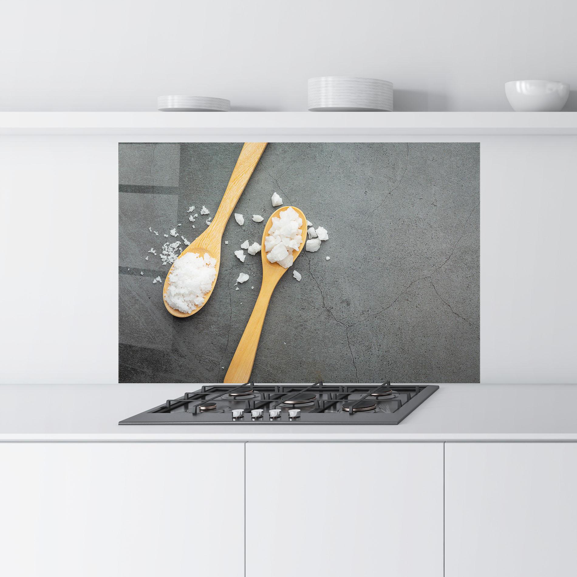 Panou Sticla Bucatarie Salt Wooden Spoon mockup 9