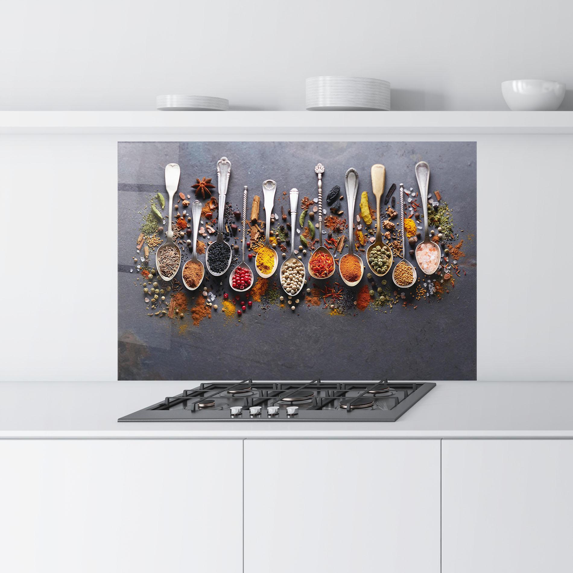 Panou Sticla Bucatarie Spices Black Board mockup 9