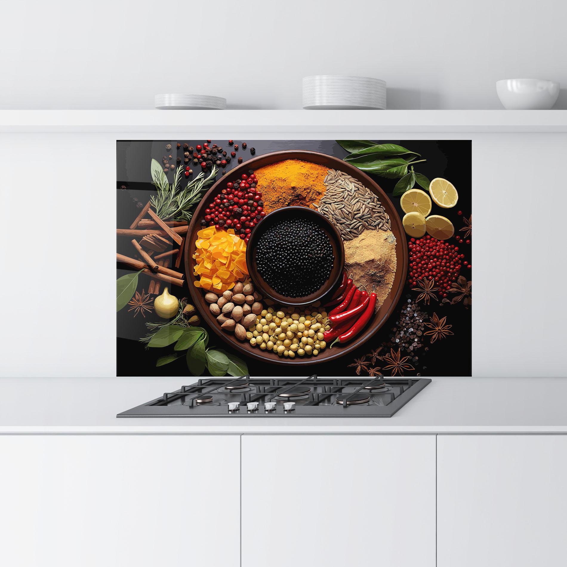 Panou Sticla Bucatarie Spices Plate mockup 9