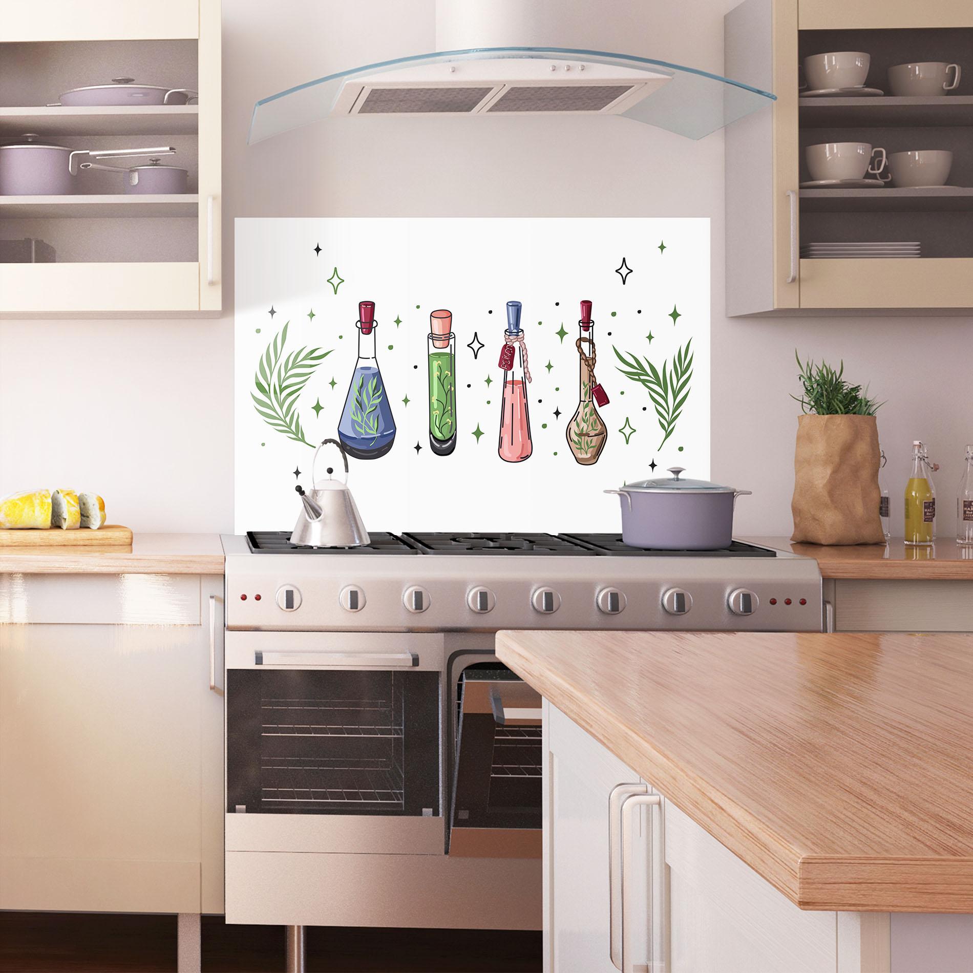 Panou Sticla Bucatarie Herbs Liquid mockup 1