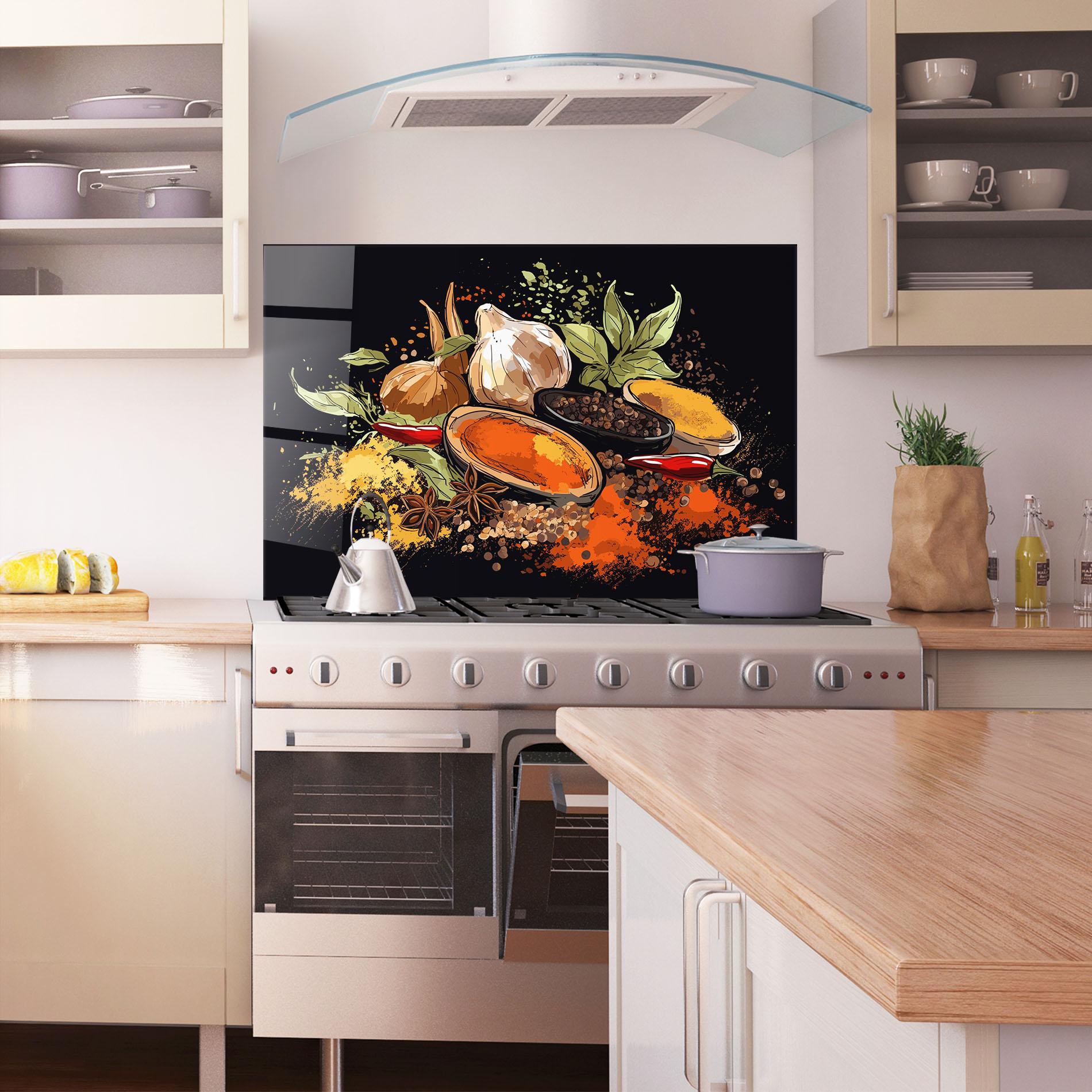 Panou Sticla Bucatarie Pretty Spices mockup 1