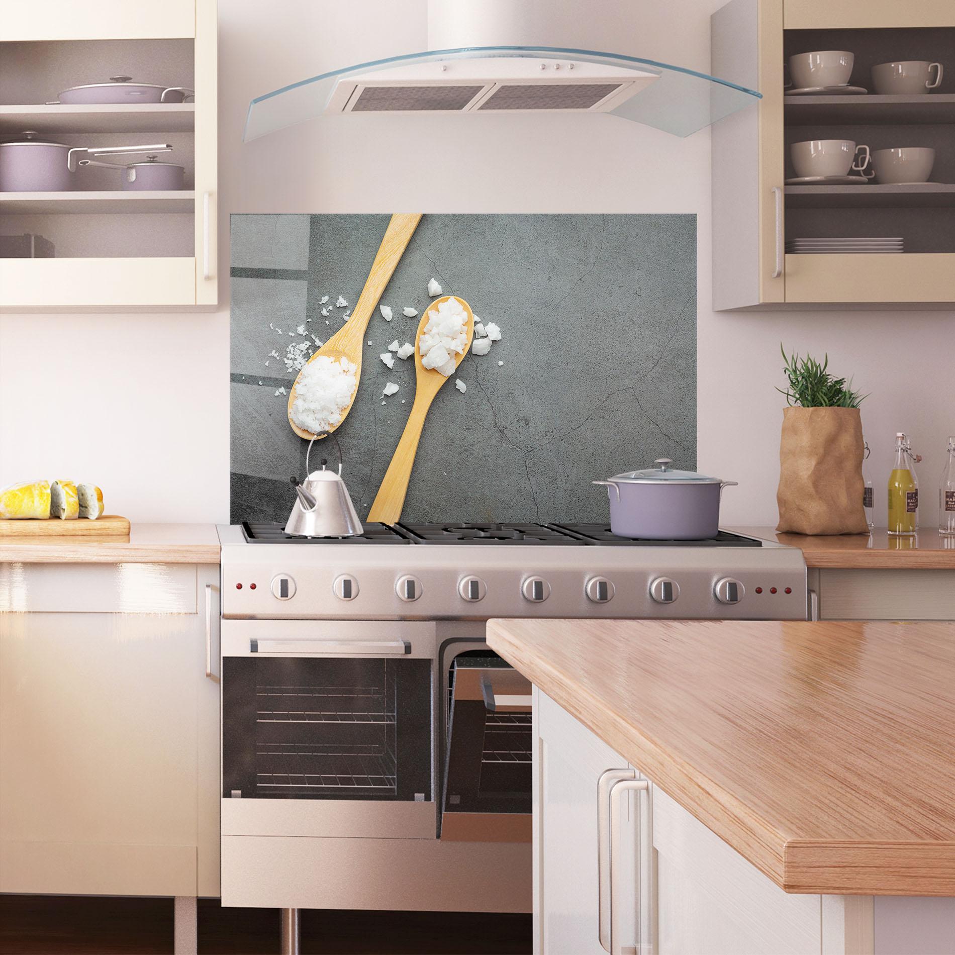 Panou Sticla Bucatarie Salt Wooden Spoon mockup 1