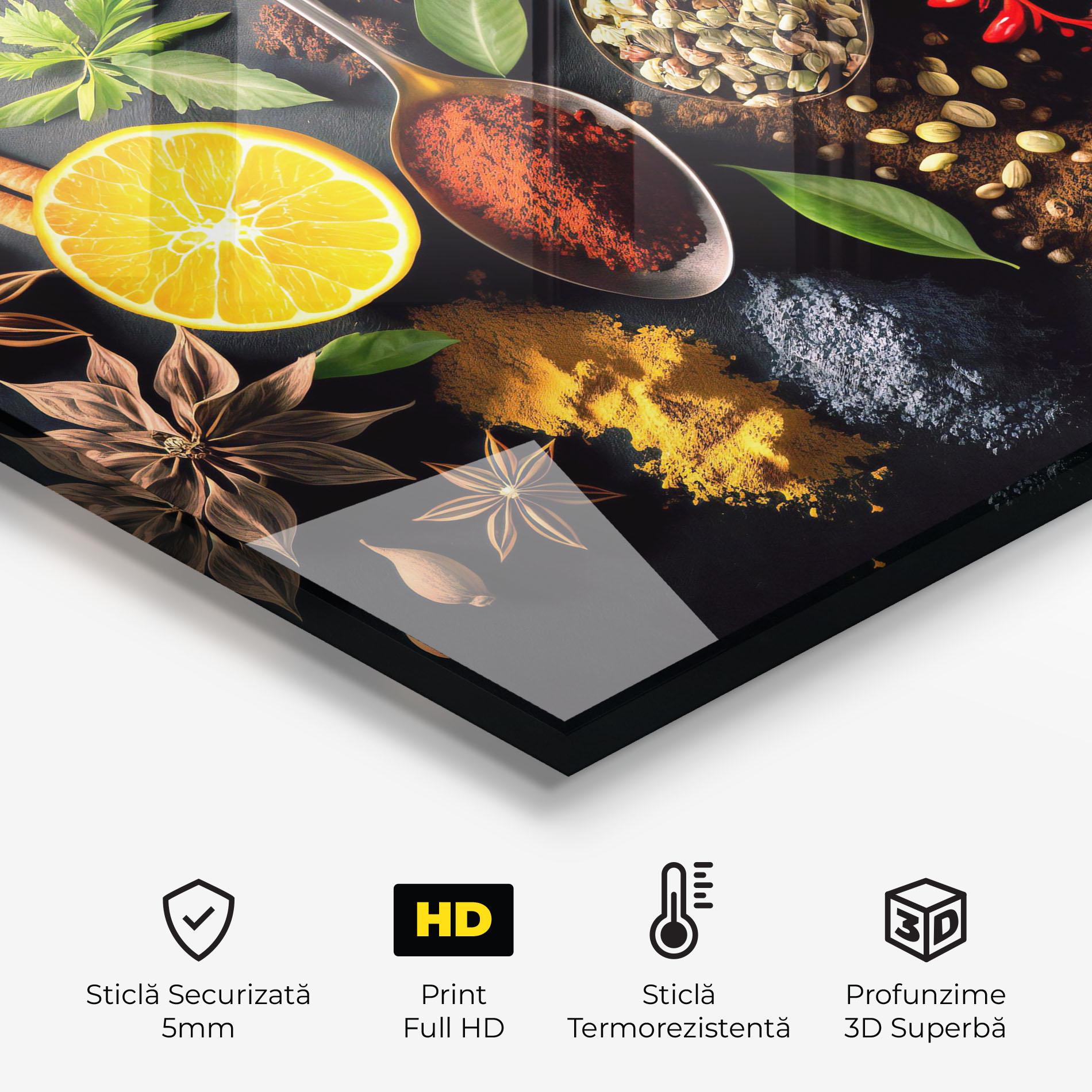 Panou Sticla Bucatarie Closeup Pices mockup 2