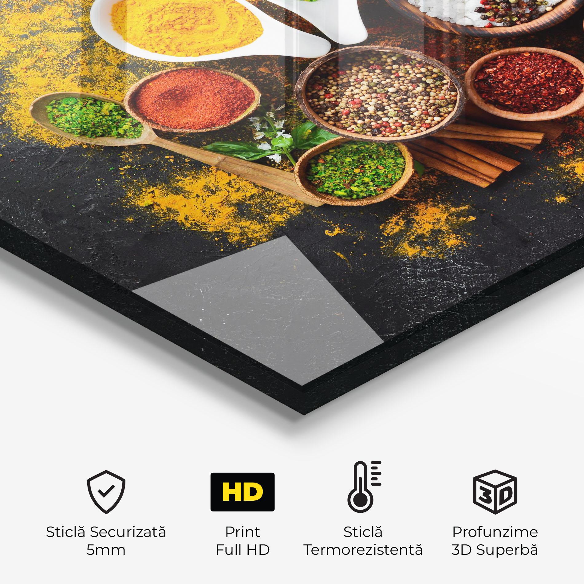 Panou Sticla Bucatarie Colorful Herbs Spices mockup 2