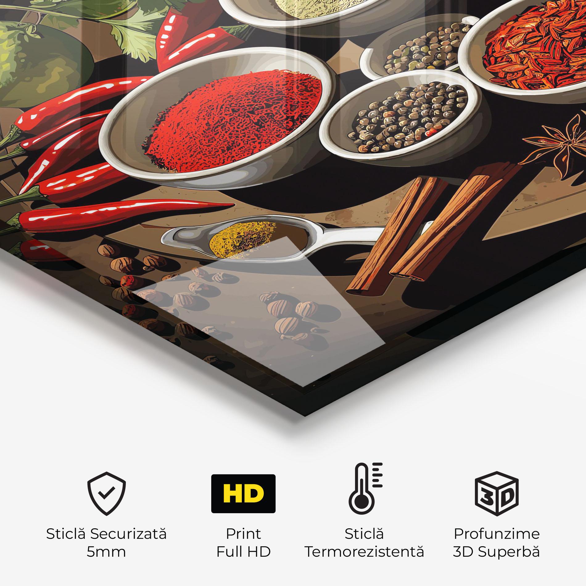 Panou Sticla Bucatarie Colorful Seasonings mockup 2
