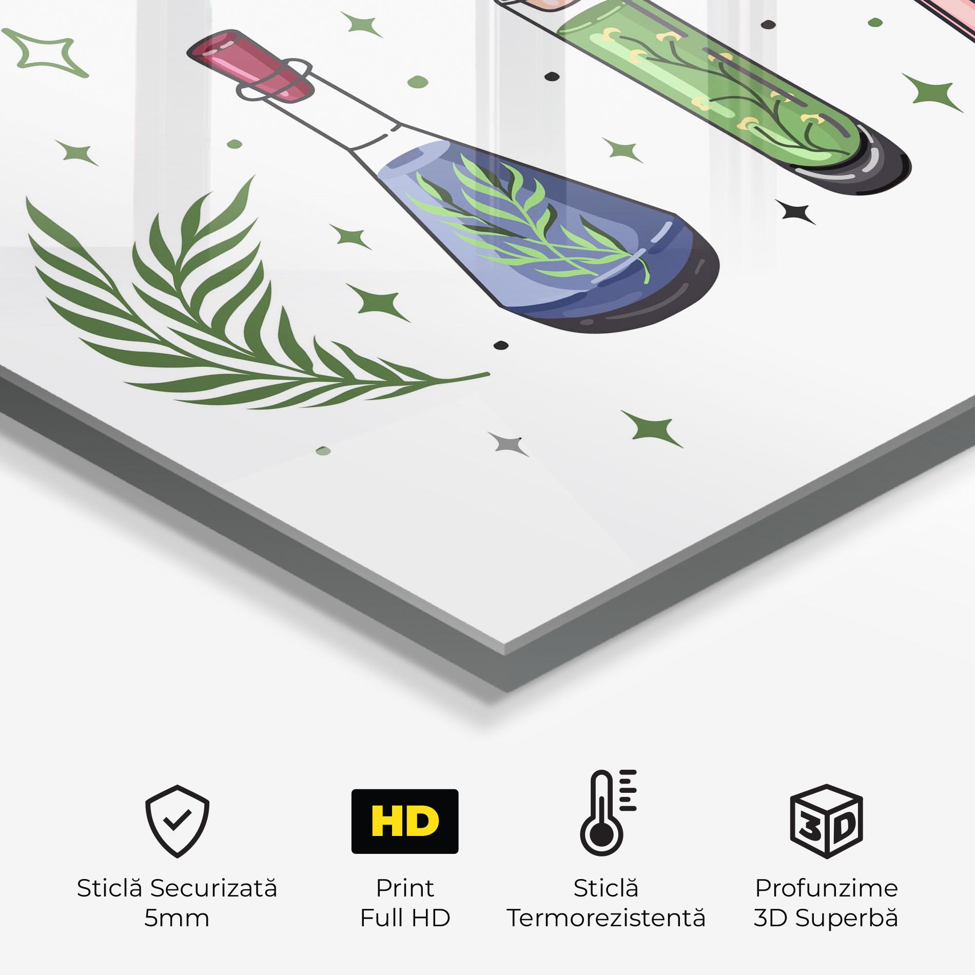 Panou Sticla Bucatarie Herbs Liquid mockup 2