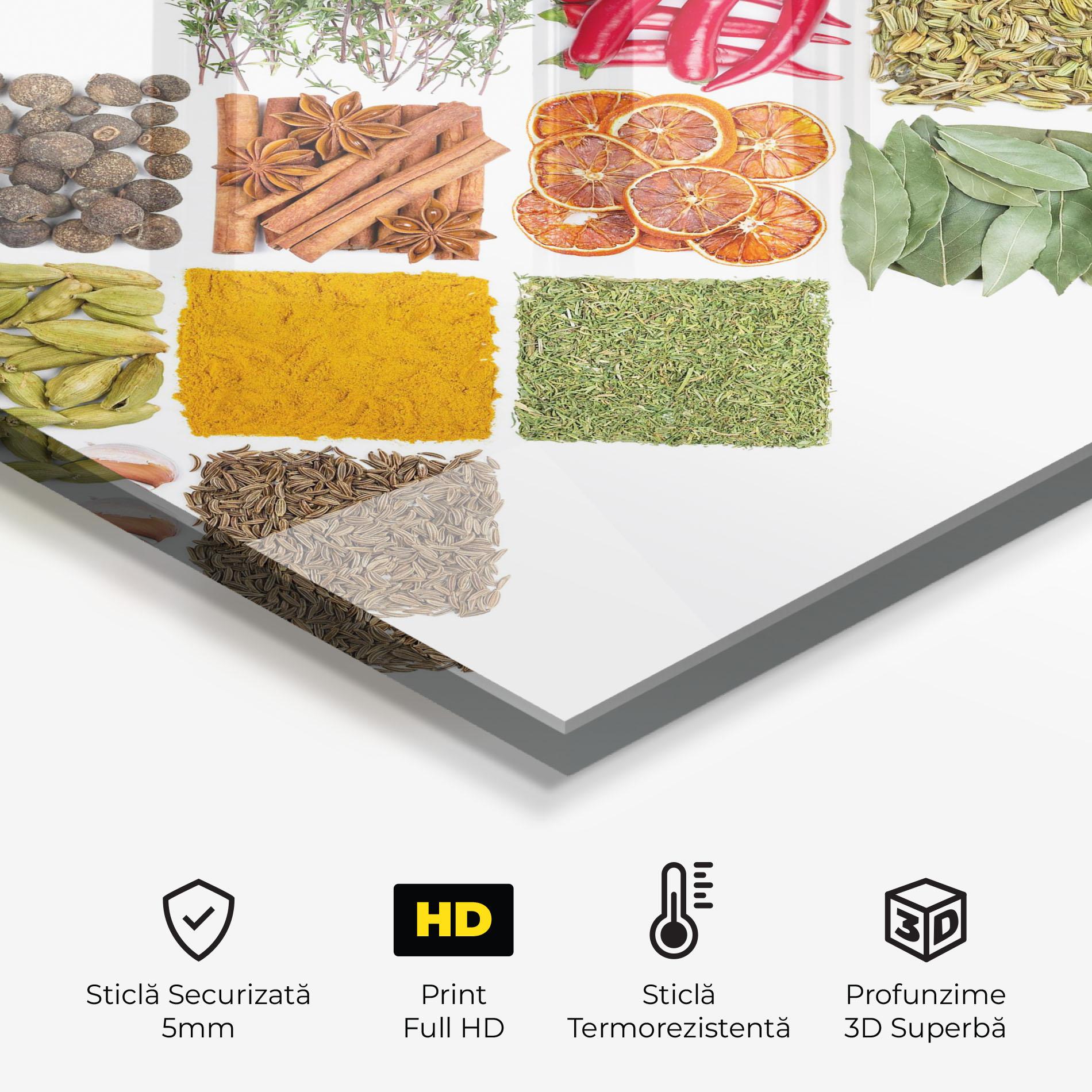 Panou Sticla Bucatarie Horizontal Pattern Spices mockup 2