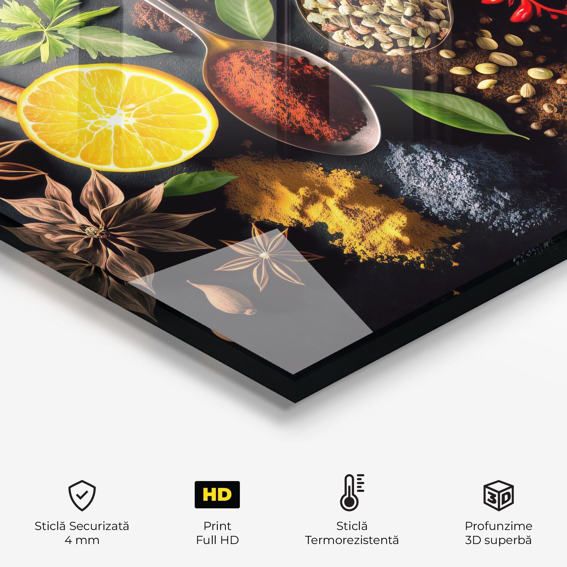 Panou Sticla Bucatarie Closeup Pices mockup 2