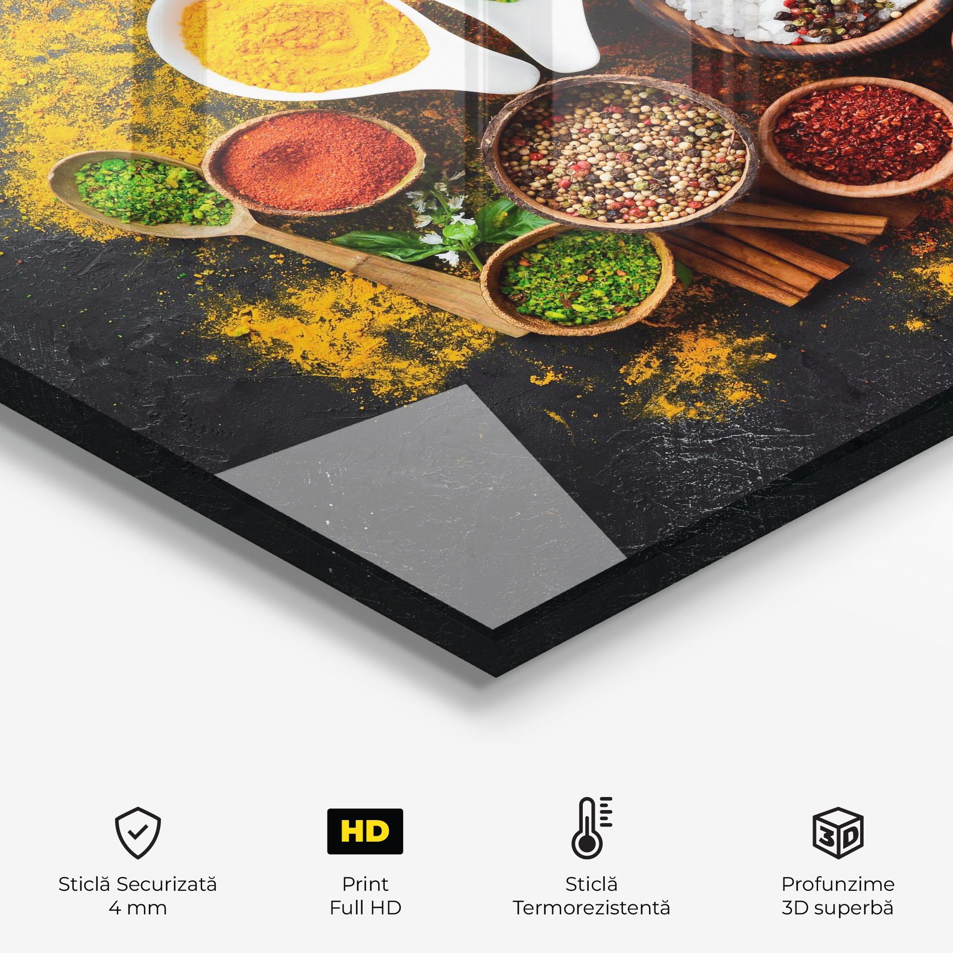 Panou Sticla Bucatarie Colorful Herbs Spices mockup 2