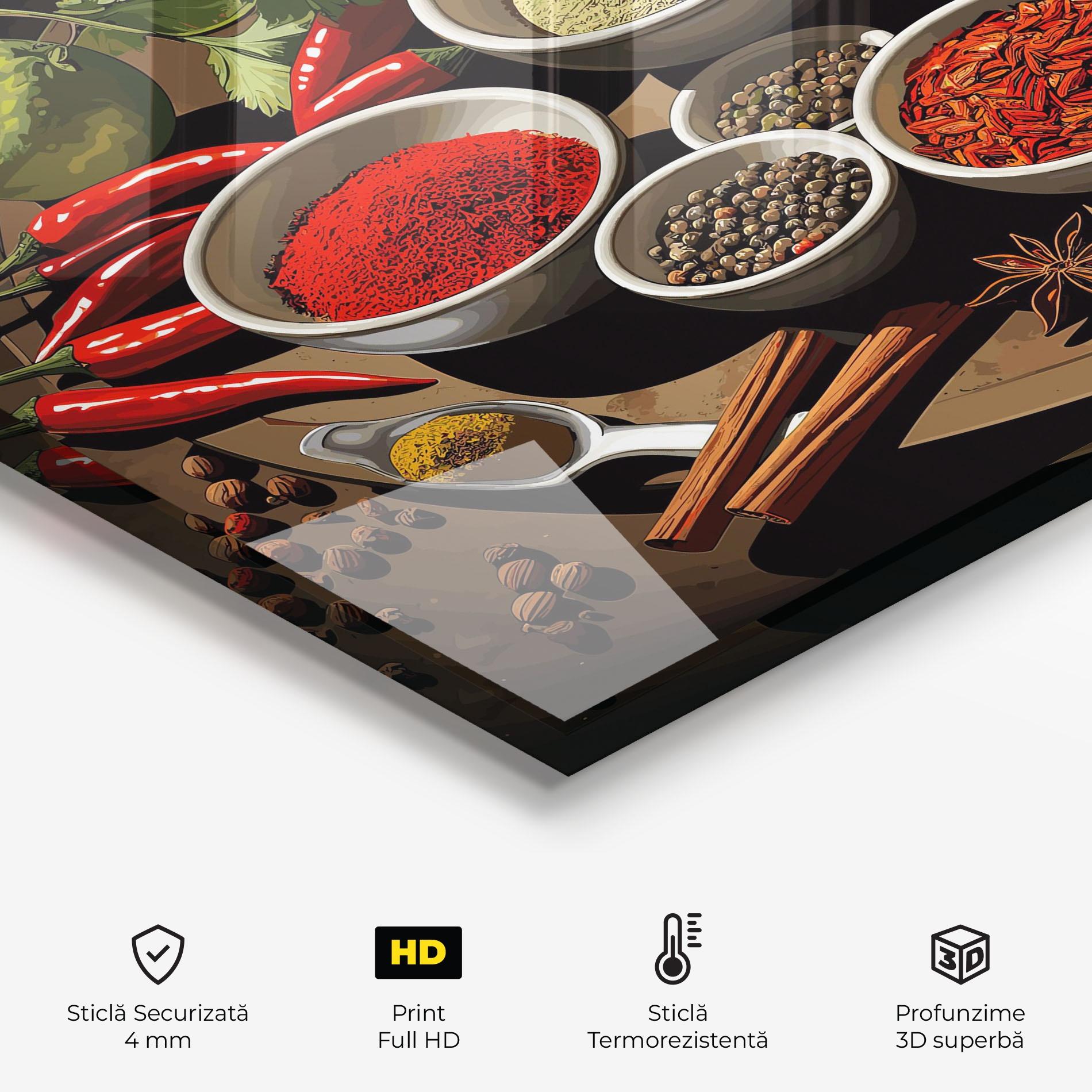 Panou Sticla Bucatarie Colorful Seasonings mockup 2