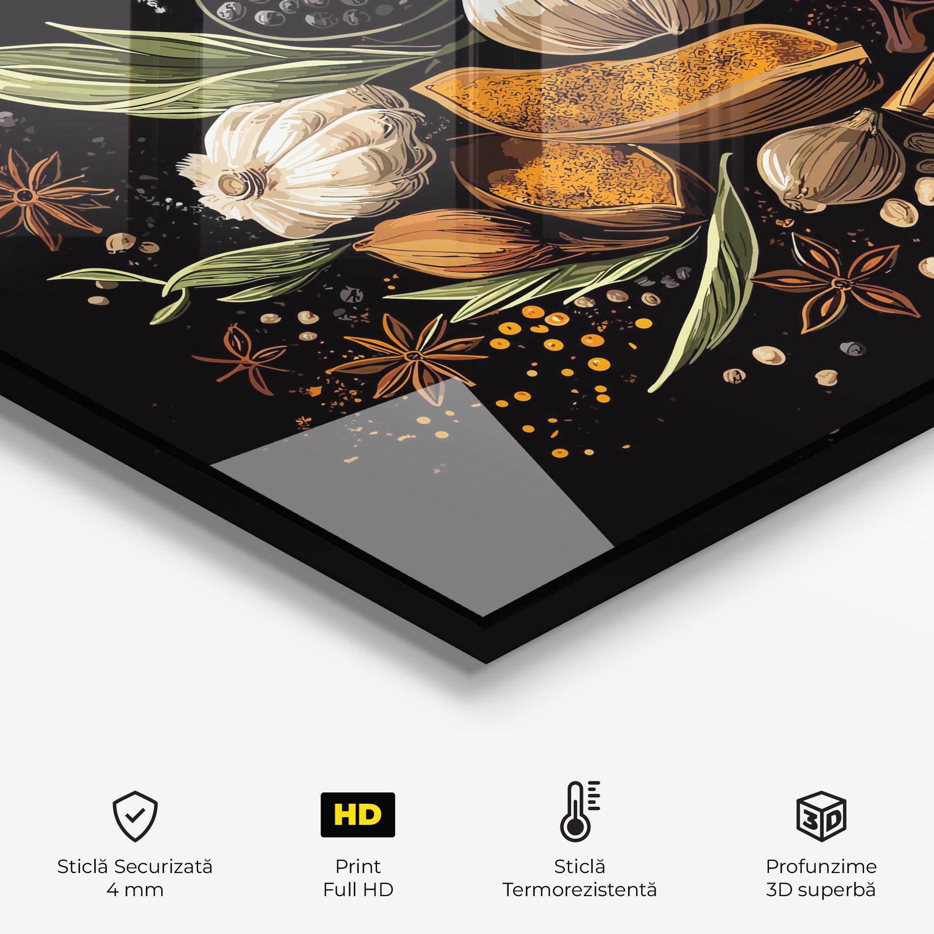 Panou Sticla Bucatarie Garlic And Spices mockup 2