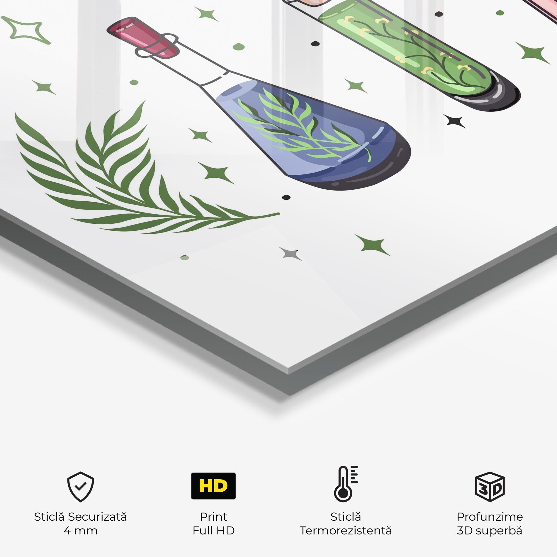 Panou Sticla Bucatarie Herbs Liquid mockup 2