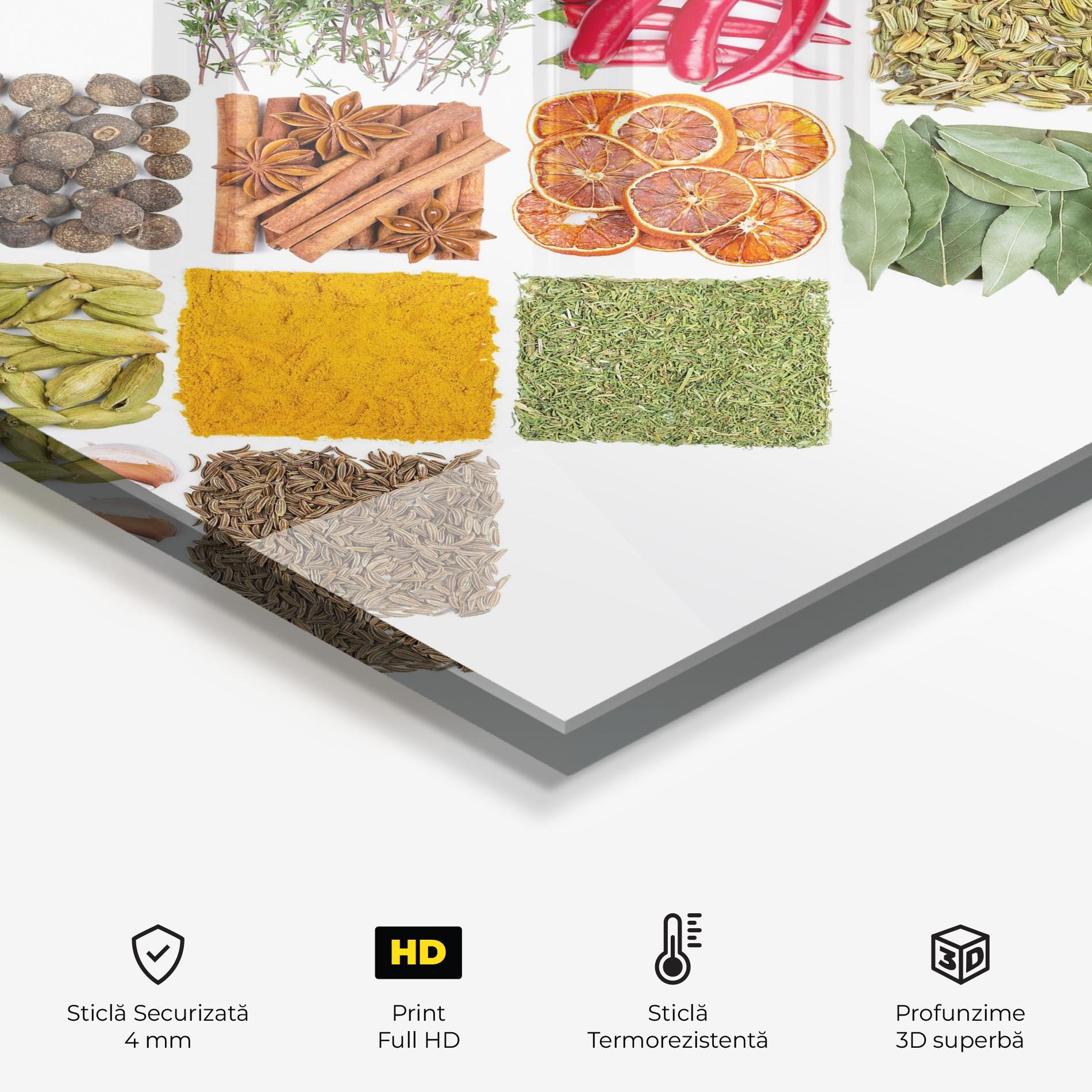 Panou Sticla Bucatarie Horizontal Pattern Spices mockup 2