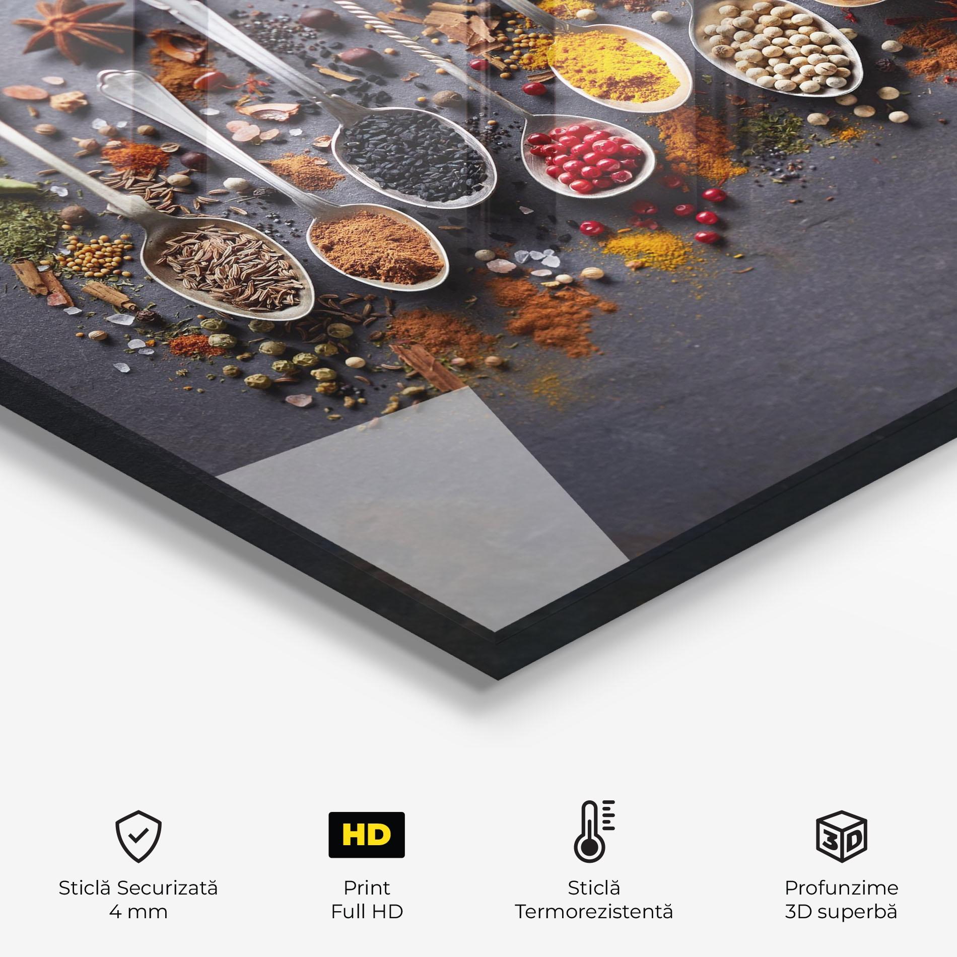 Panou Sticla Bucatarie Spices Black Board mockup 2