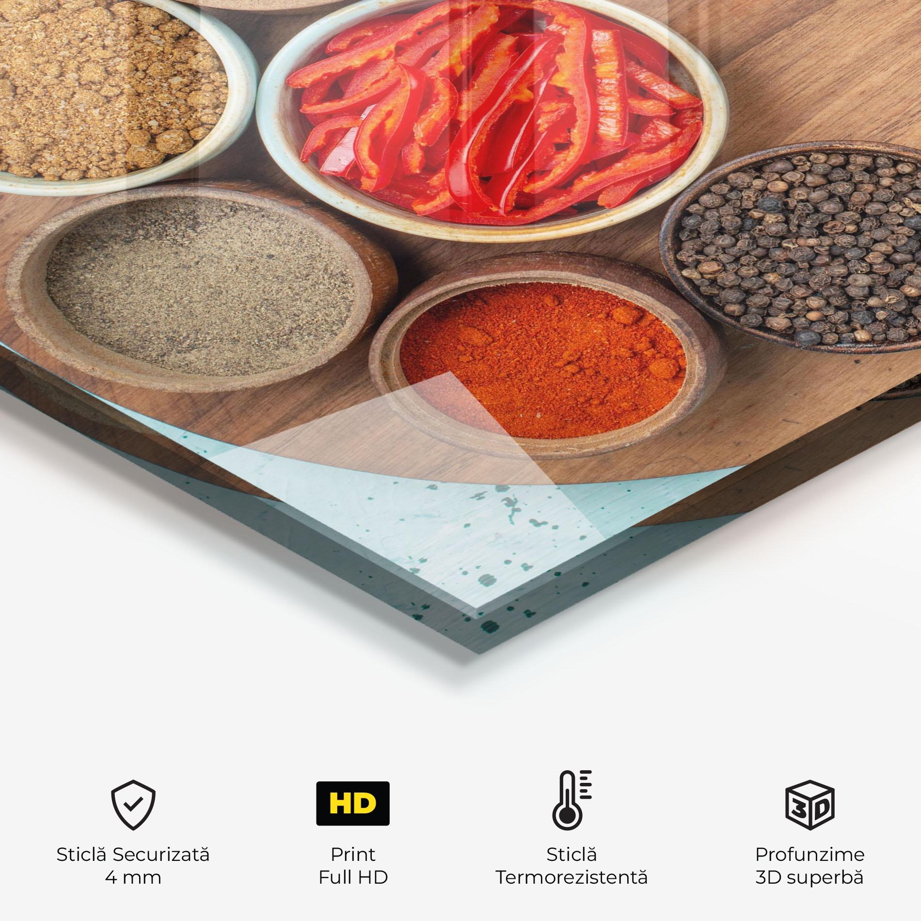 Panou Sticla Bucatarie Spices On Blue mockup 2