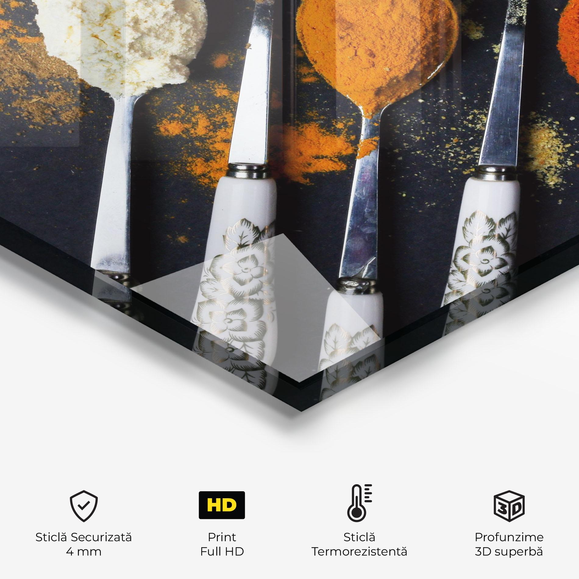 Panou Sticla Bucatarie Spoons With Spices mockup 2