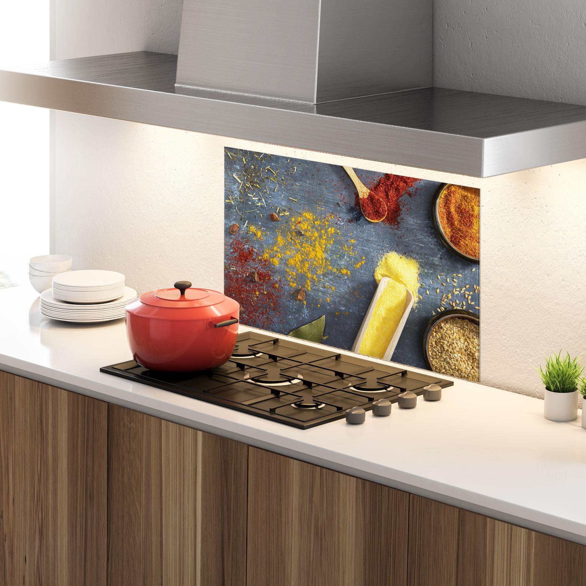 Panou Sticla Bucatarie Bowls With Spices mockup 4