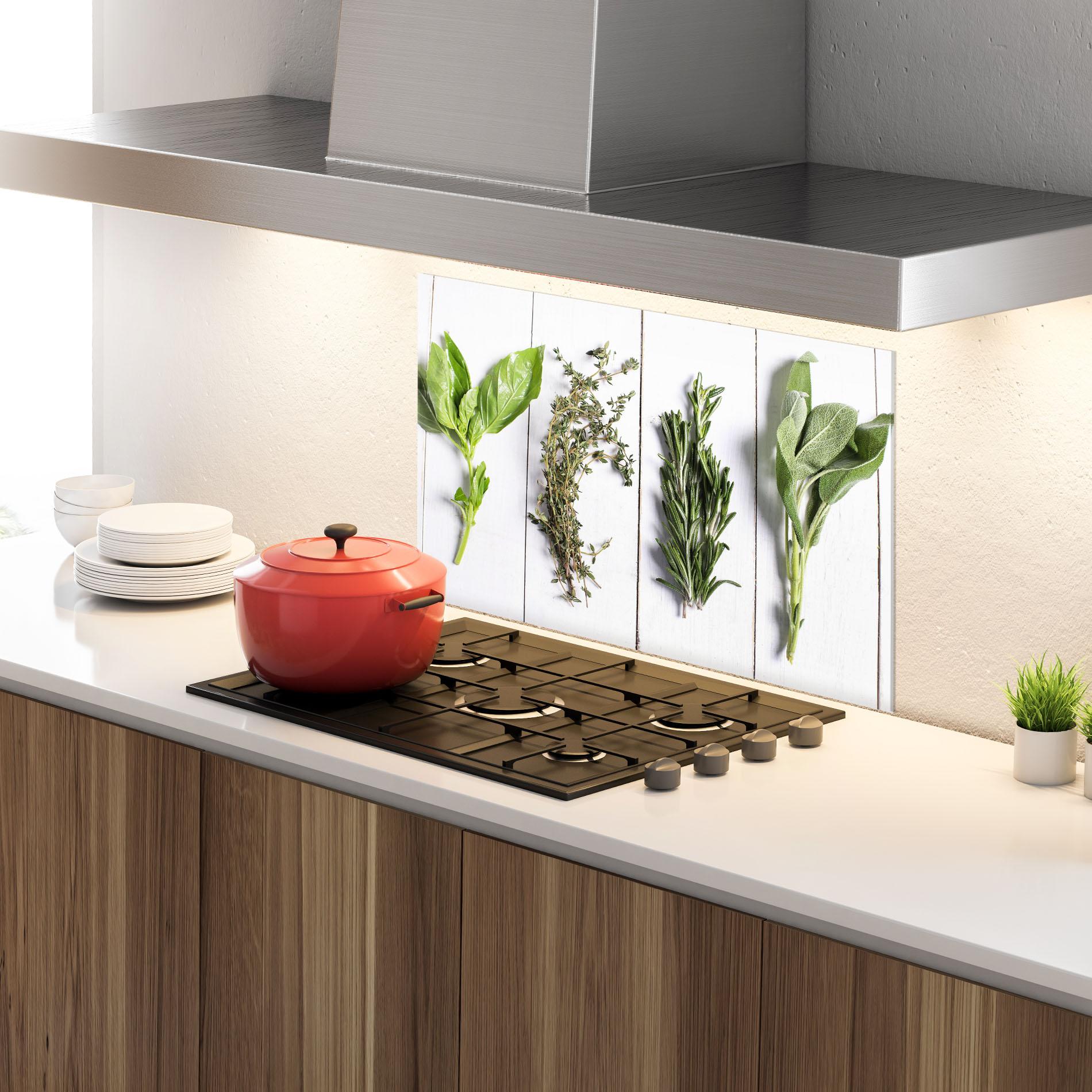 Panou Sticla Bucatarie Different Herbs mockup 4