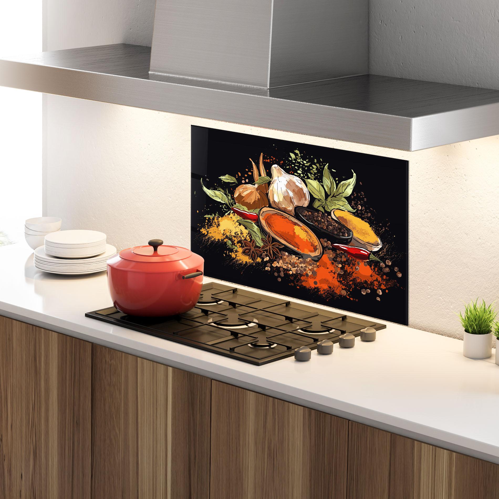 Panou Sticla Bucatarie Pretty Spices mockup 4