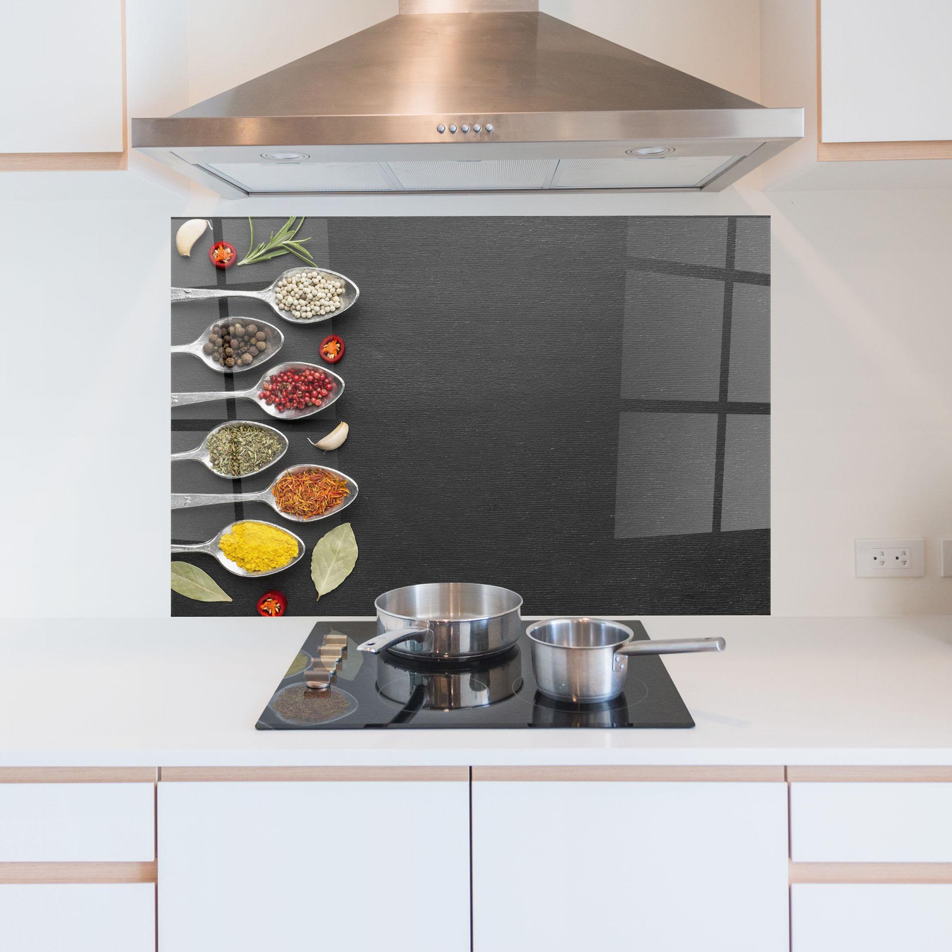 Panou Sticla Bucatarie Condiments Spoons mockup 5