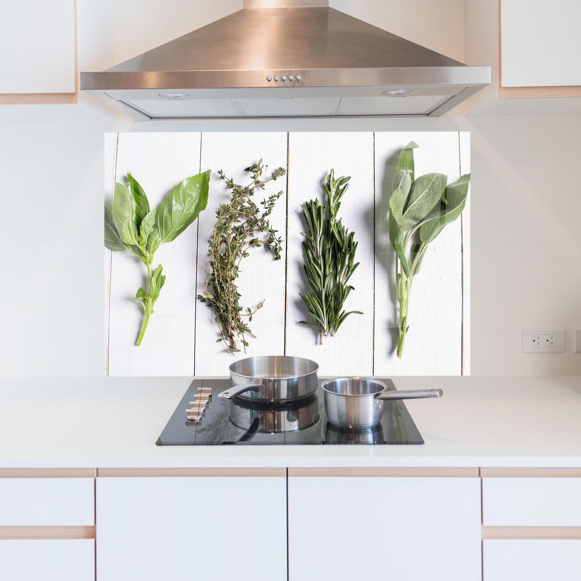 Panou Sticla Bucatarie Different Herbs mockup 5