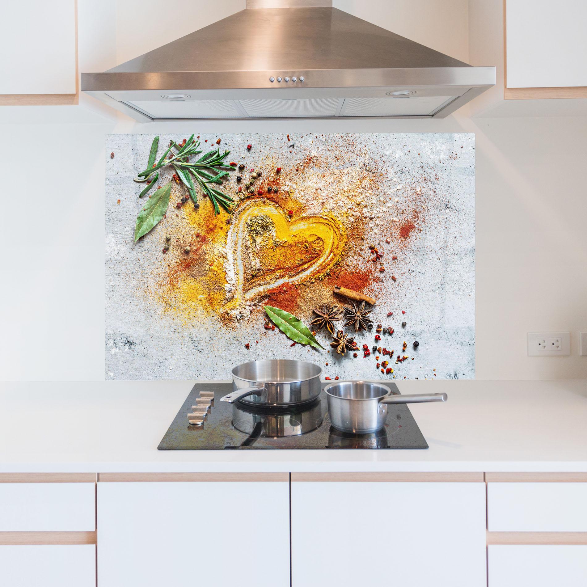 Panou Sticla Bucatarie Heart Spice Powders mockup 5