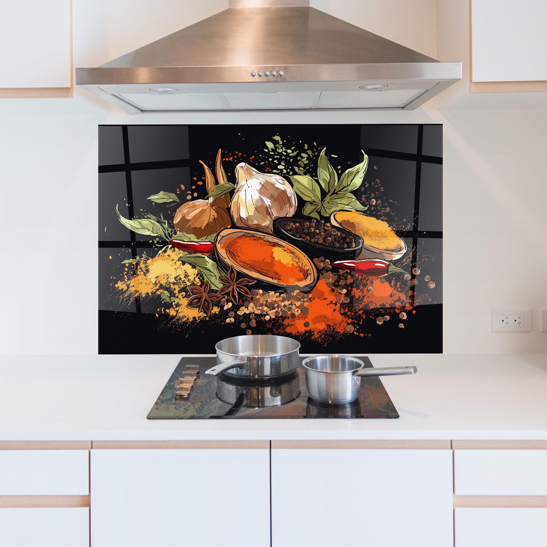 Panou Sticla Bucatarie Pretty Spices mockup 5