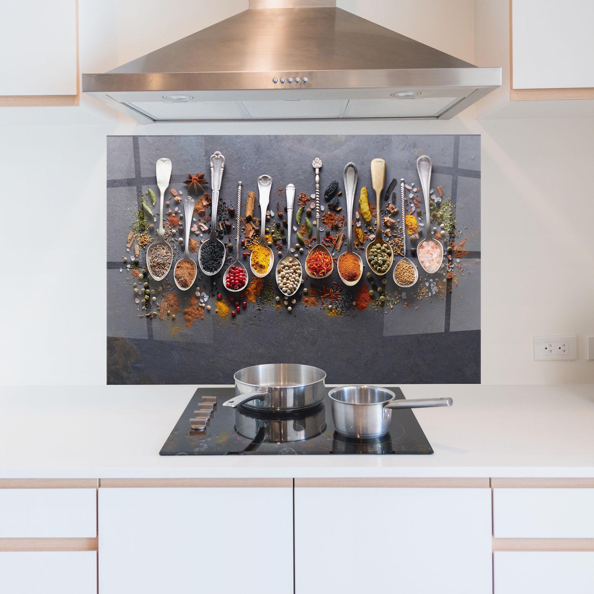 Panou Sticla Bucatarie Spices Black Board mockup 5