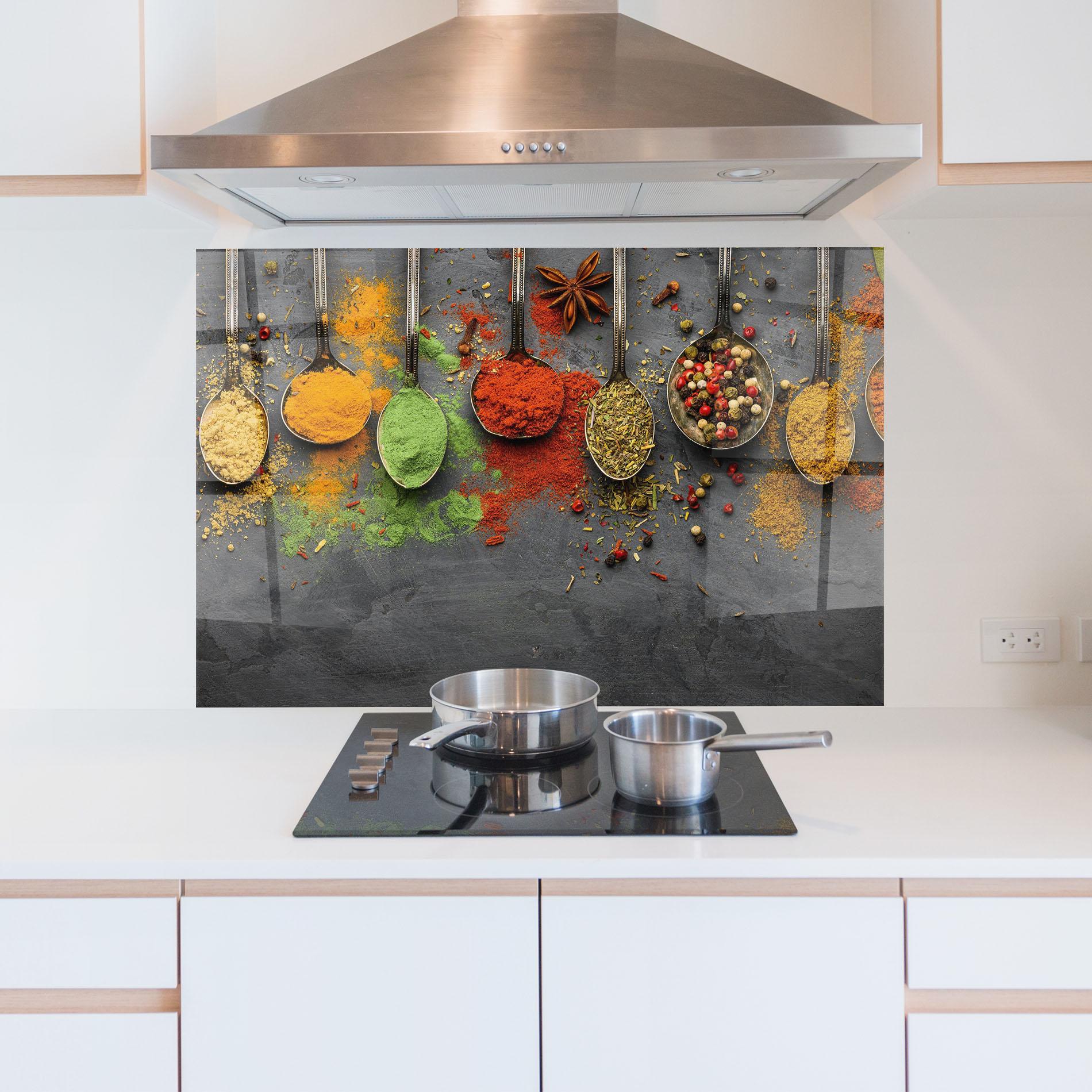 Panou Sticla Bucatarie Various Seasonings mockup 5