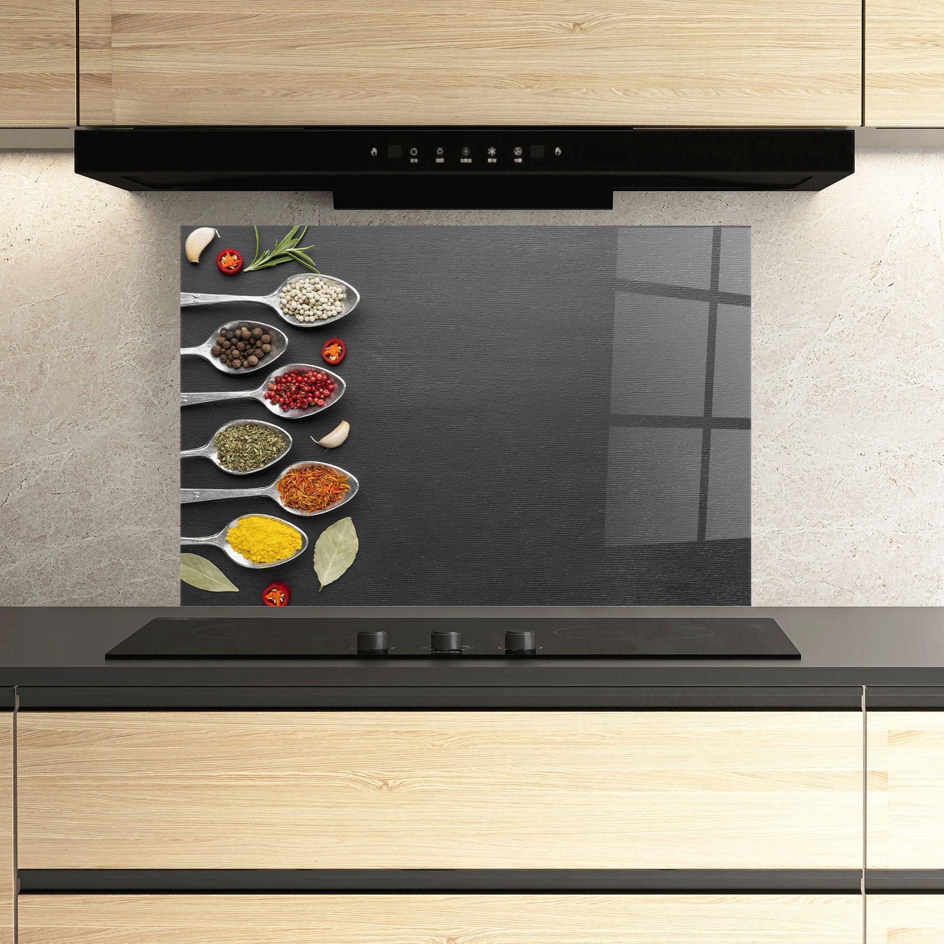 Panou Sticla Bucatarie Condiments Spoons mockup 3