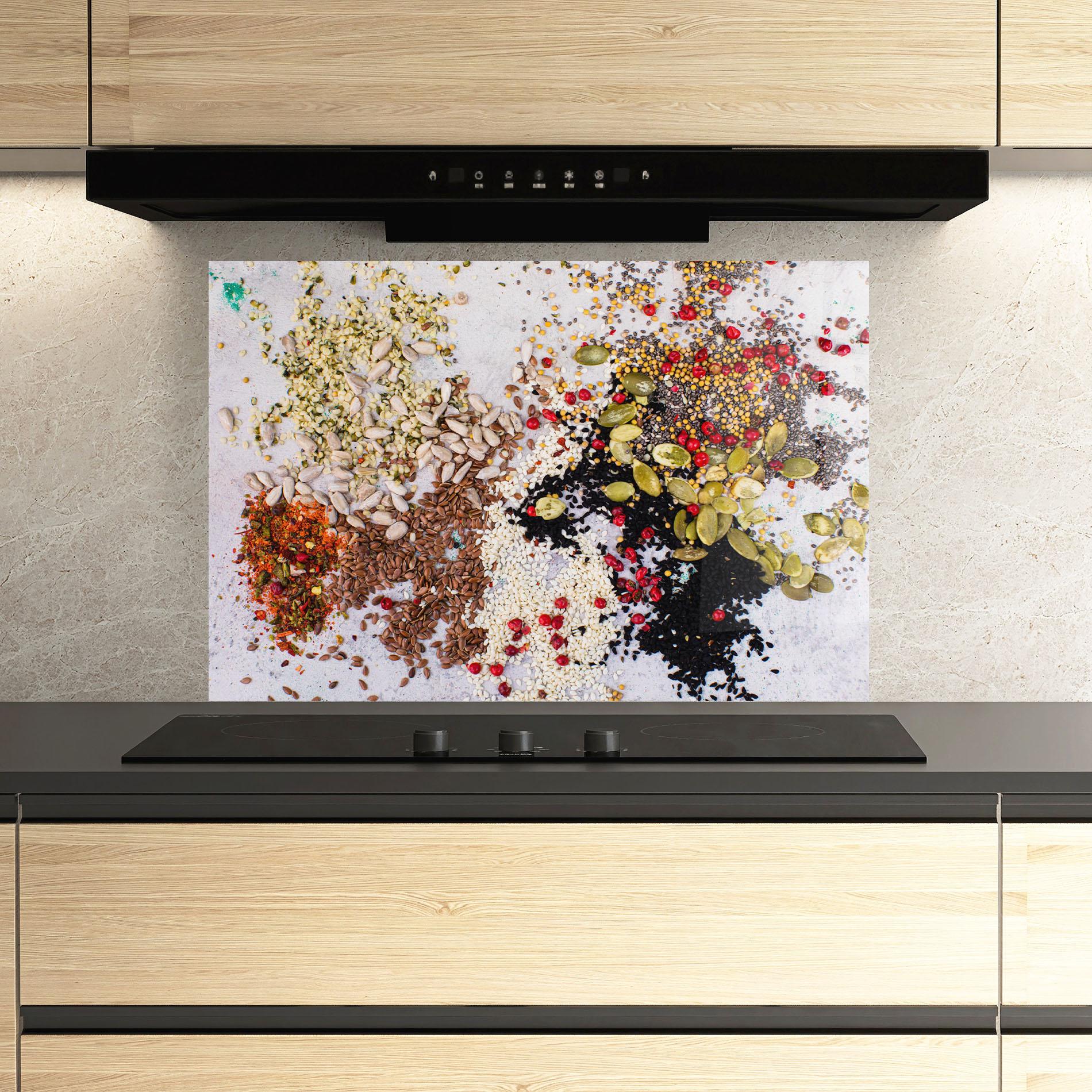 Panou Sticla Bucatarie Different Seeds mockup 3