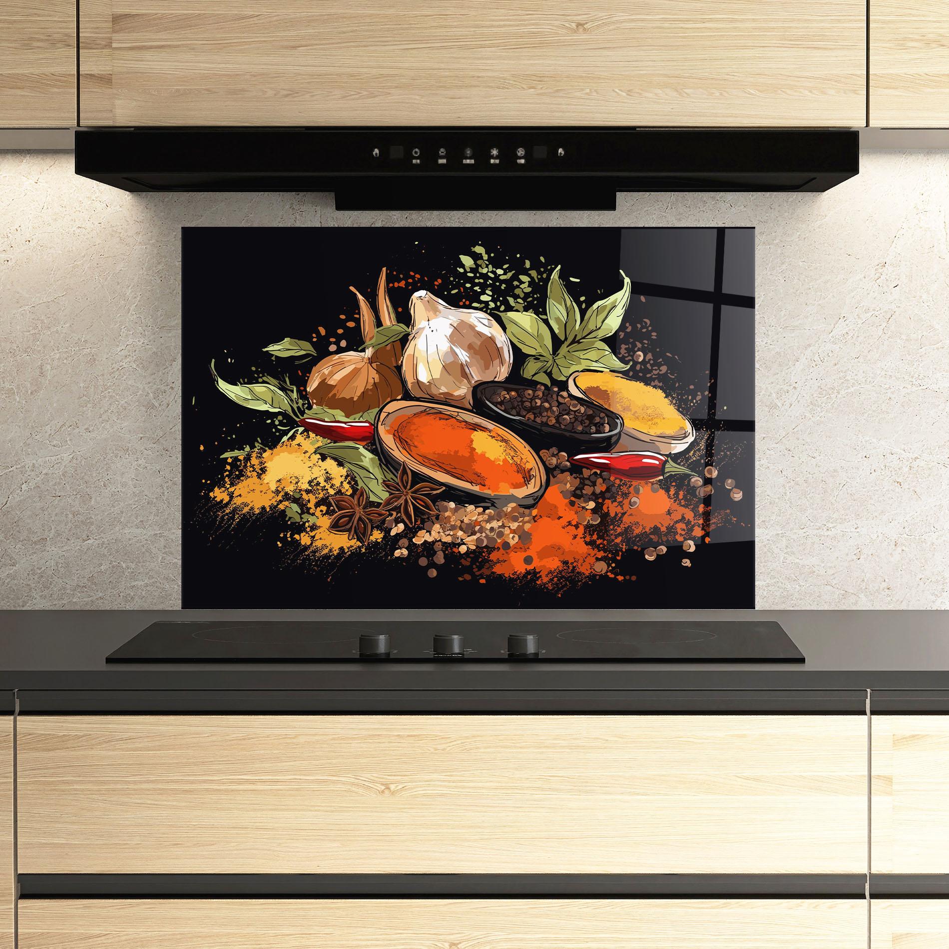 Panou Sticla Bucatarie Pretty Spices mockup 3