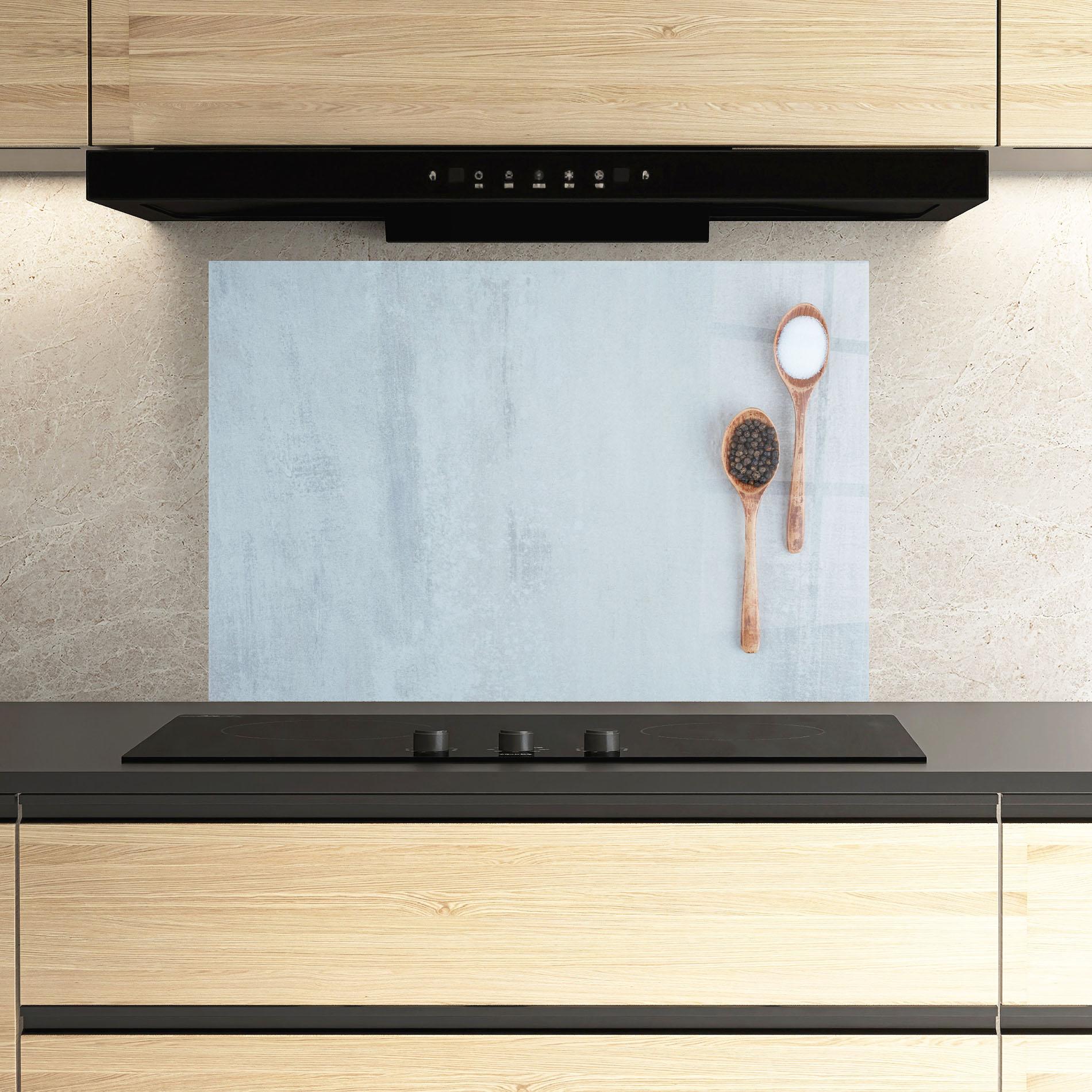 Panou Sticla Bucatarie Salt Pepper Spoons mockup 3