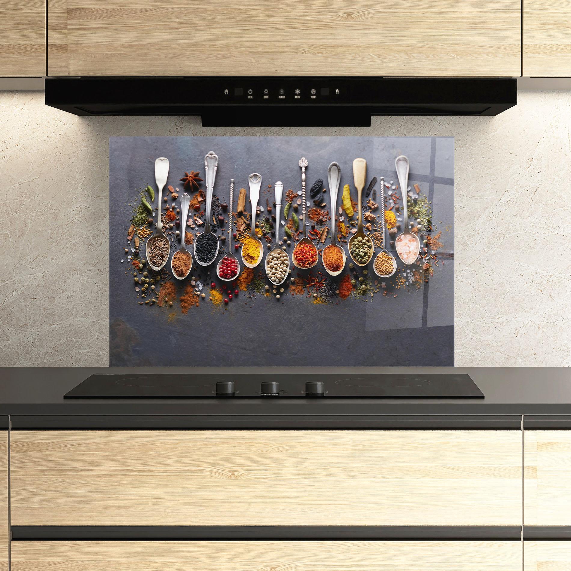 Panou Sticla Bucatarie Spices Black Board mockup 3