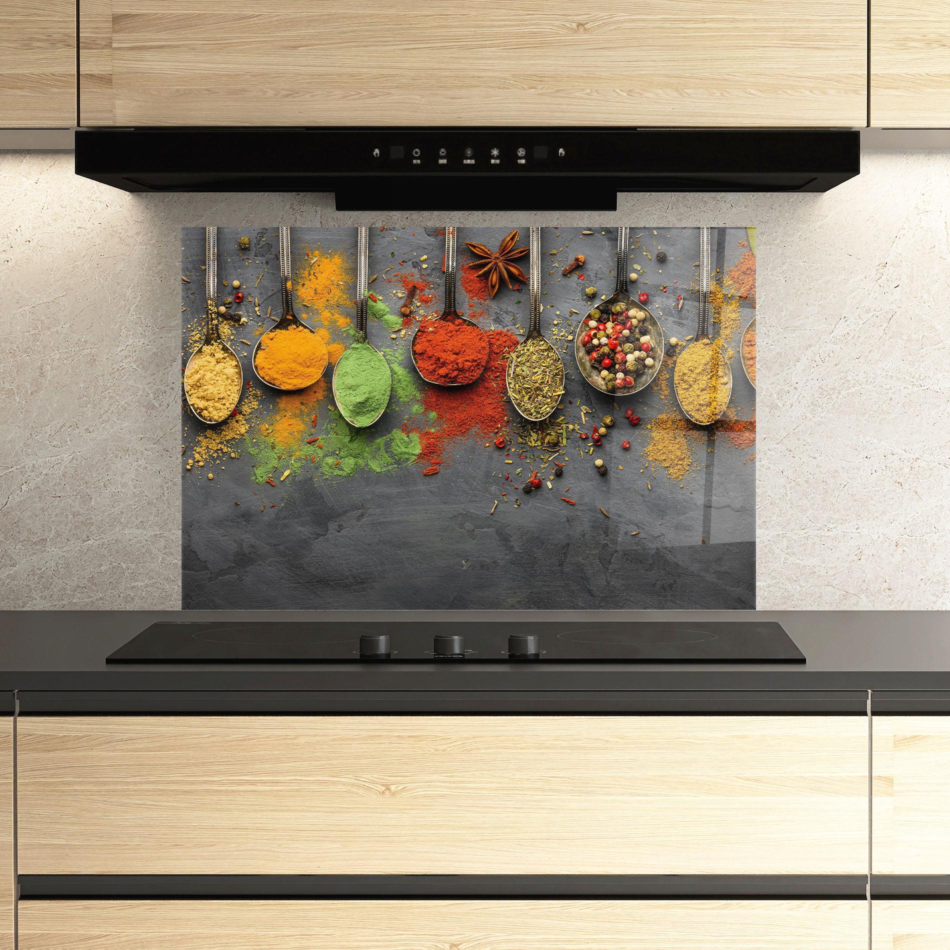 Panou Sticla Bucatarie Various Seasonings mockup 3