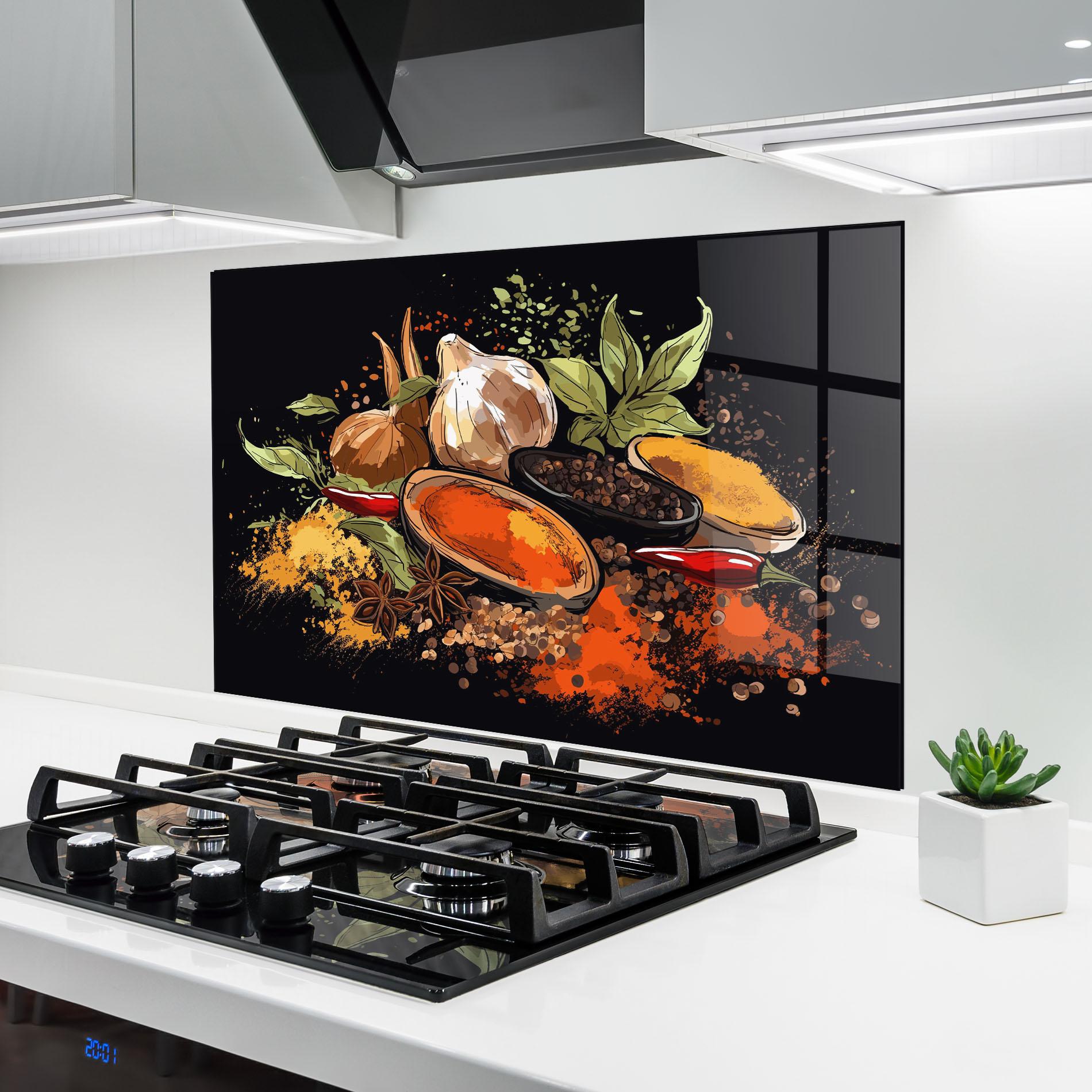 Panou Sticla Bucatarie Pretty Spices mockup 6