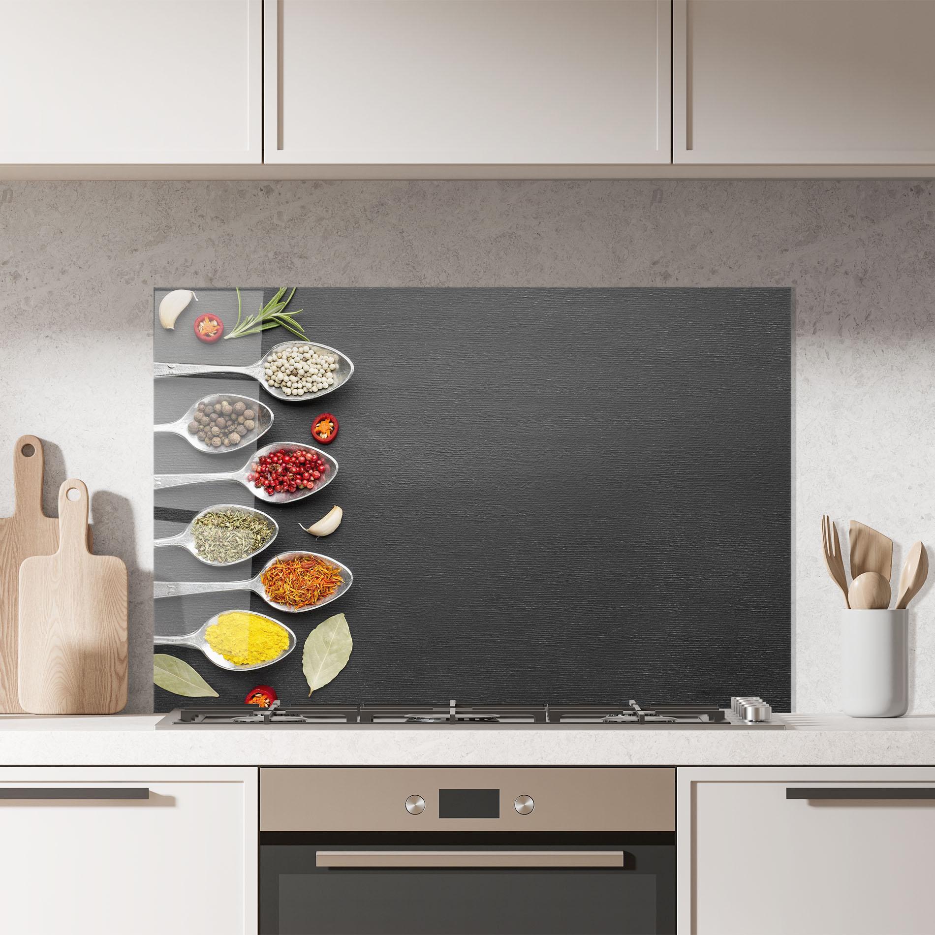 Panou Sticla Bucatarie Condiments Spoons mockup 7