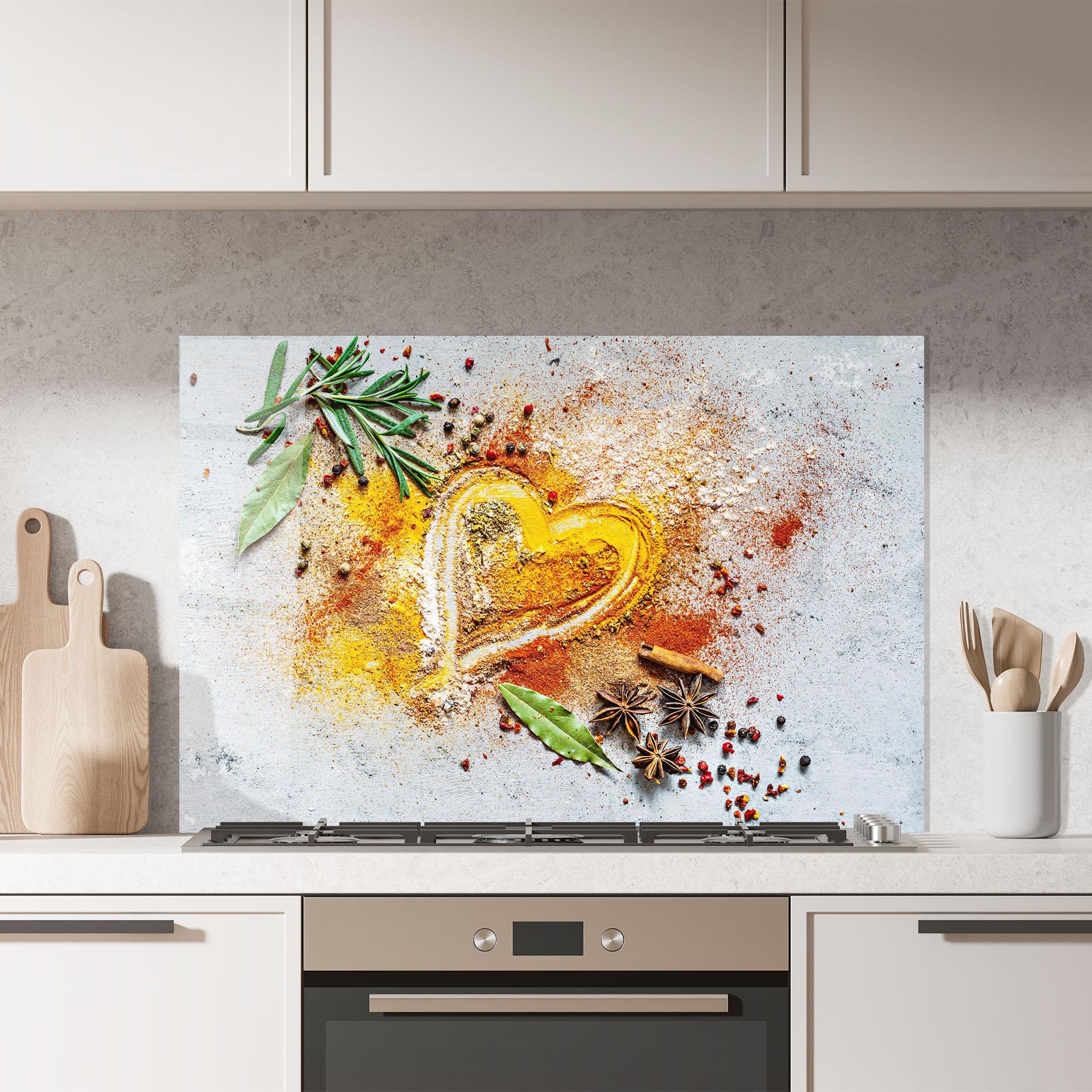 Panou Sticla Bucatarie Heart Spice Powders mockup 7