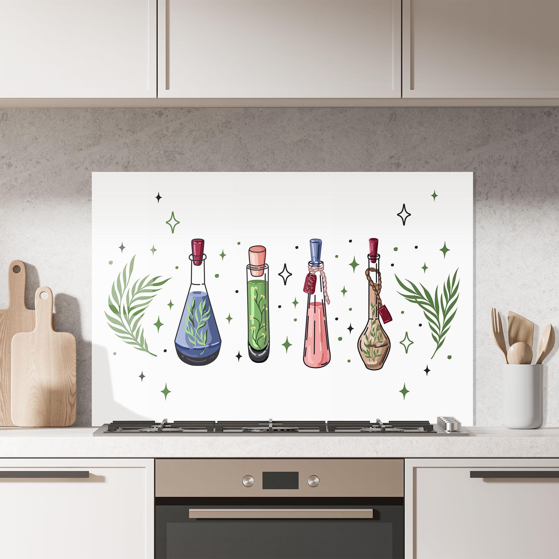 Panou Sticla Bucatarie Herbs Liquid mockup 7