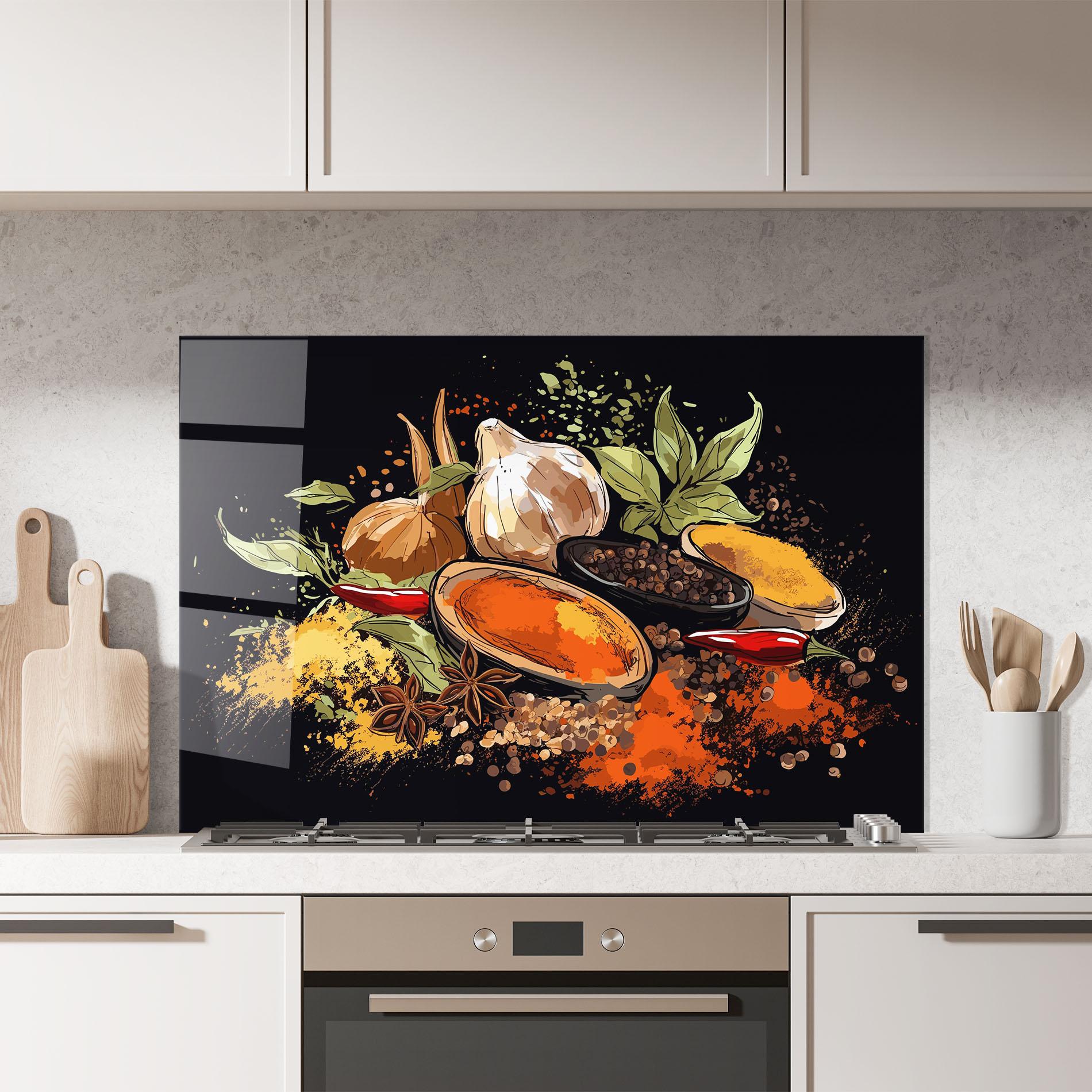 Panou Sticla Bucatarie Pretty Spices mockup 7