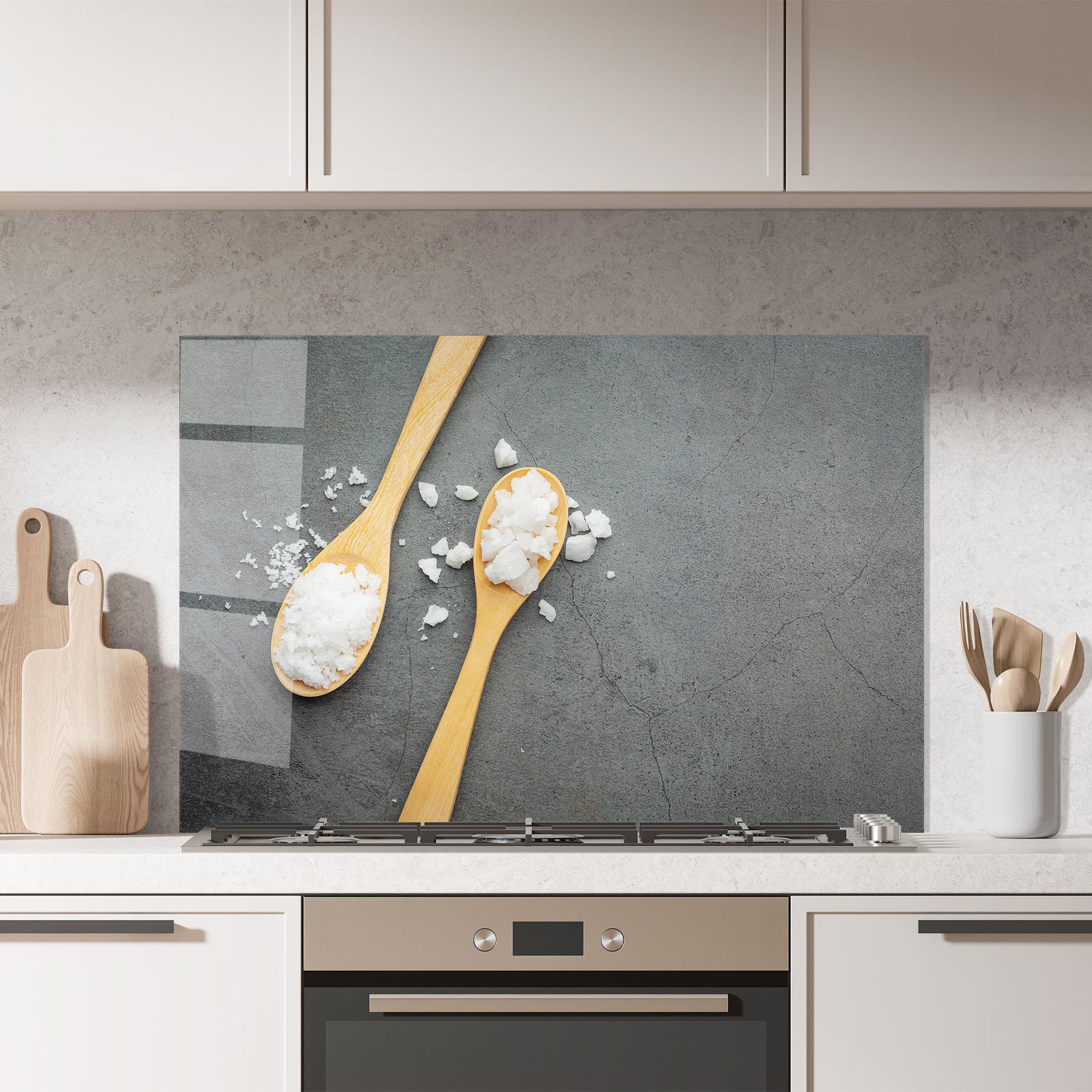 Panou Sticla Bucatarie Salt Wooden Spoon mockup 7
