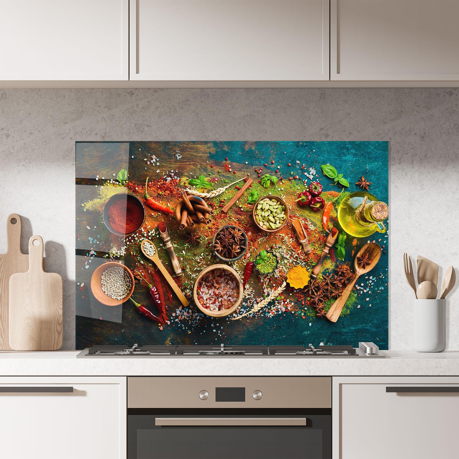 Panou Sticla Bucatarie Seasonings Mix mockup 7