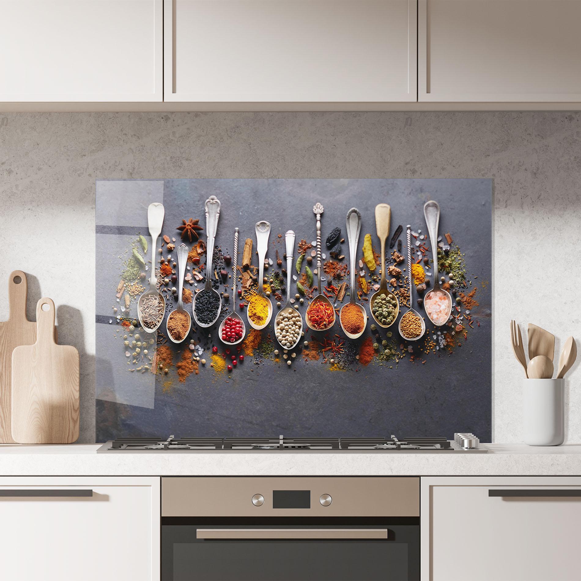 Panou Sticla Bucatarie Spices Black Board mockup 7