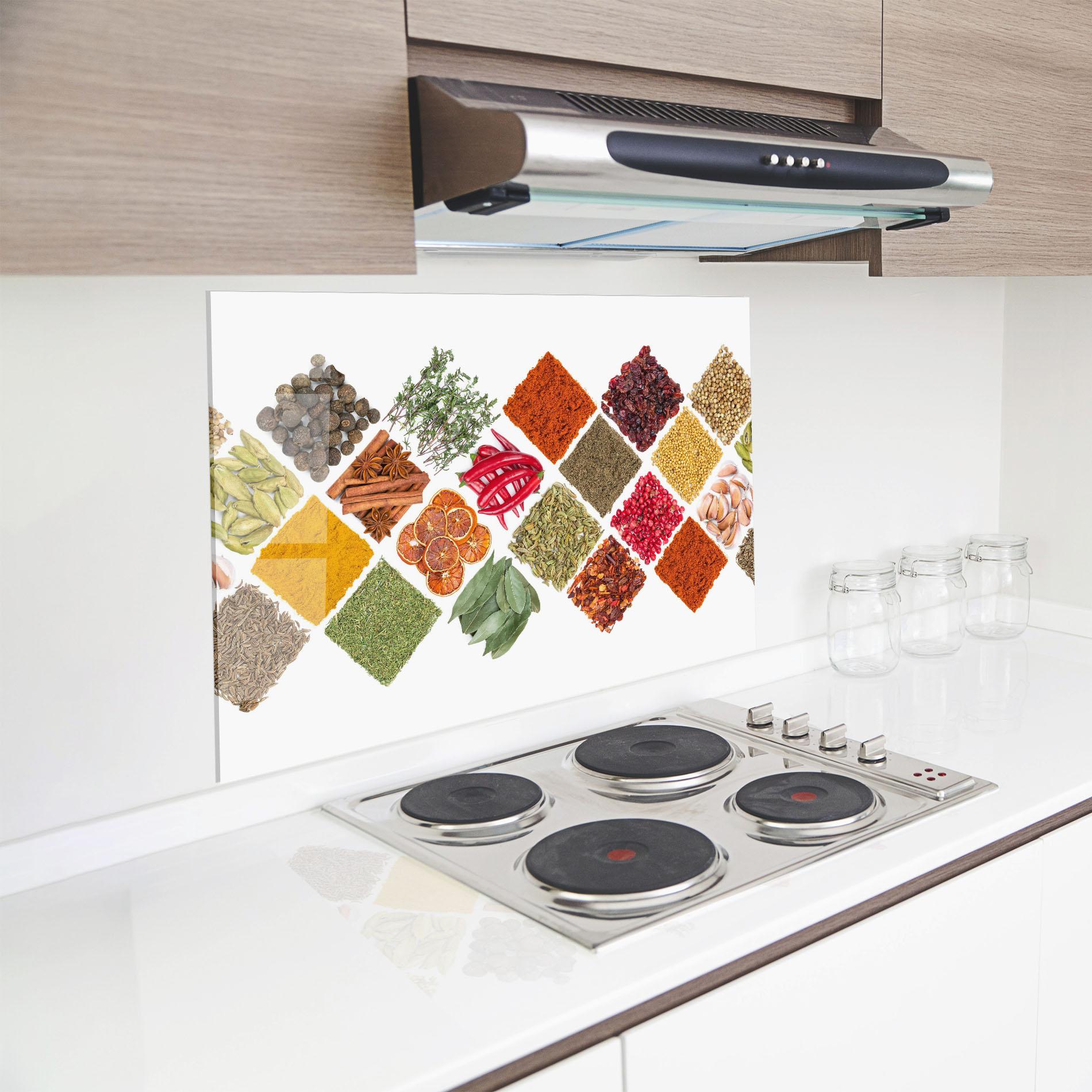 Panou Sticla Bucatarie Horizontal Pattern Spices mockup 8