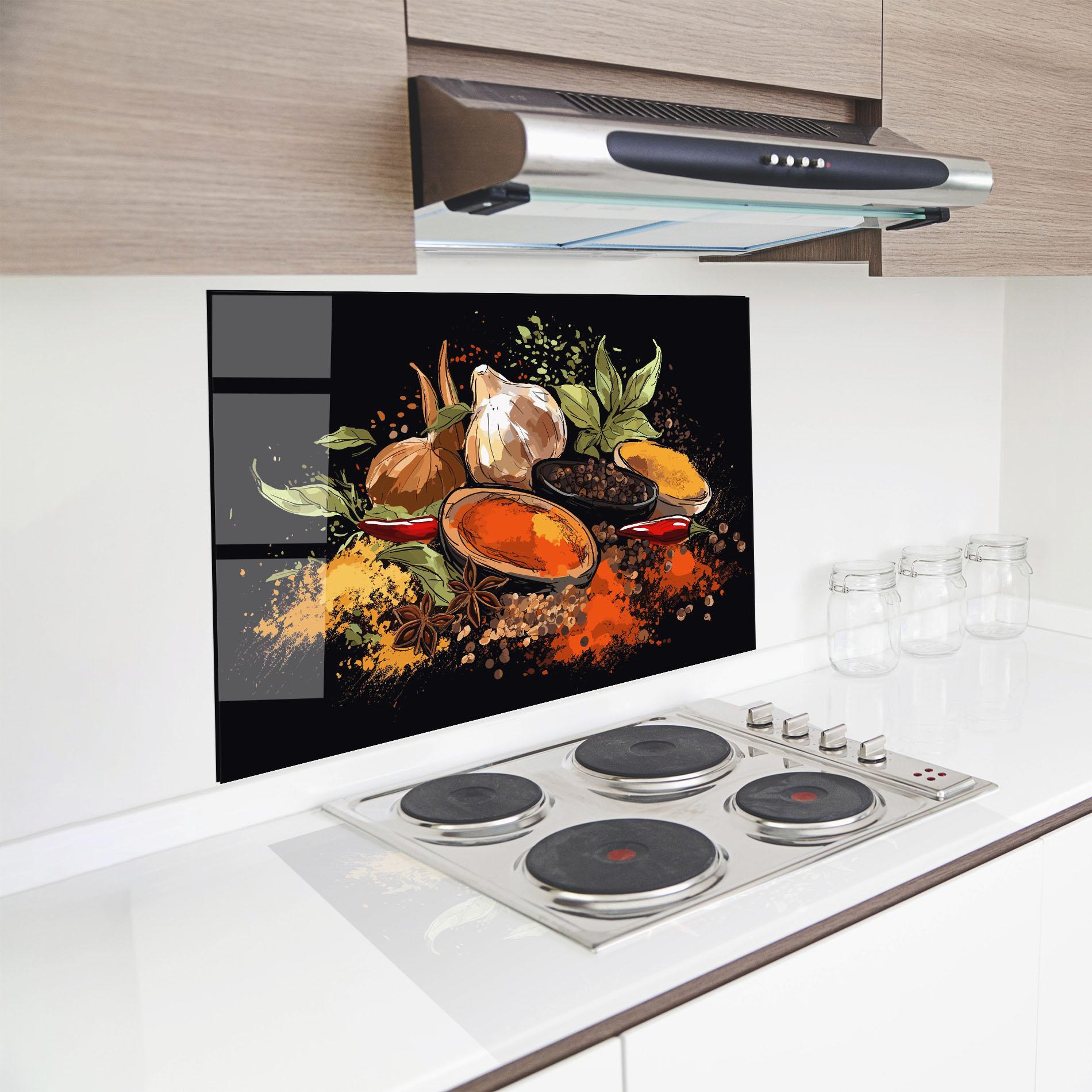 Panou Sticla Bucatarie Pretty Spices mockup 8