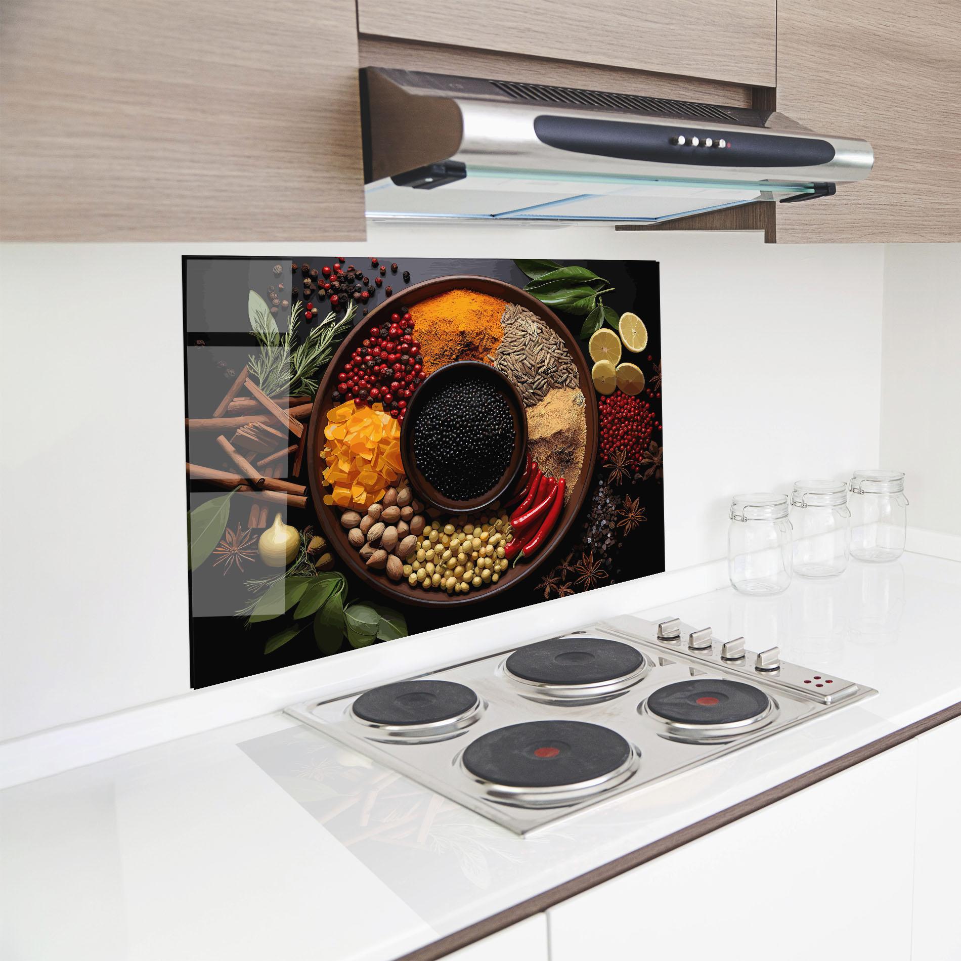 Panou Sticla Bucatarie Spices Plate mockup 8