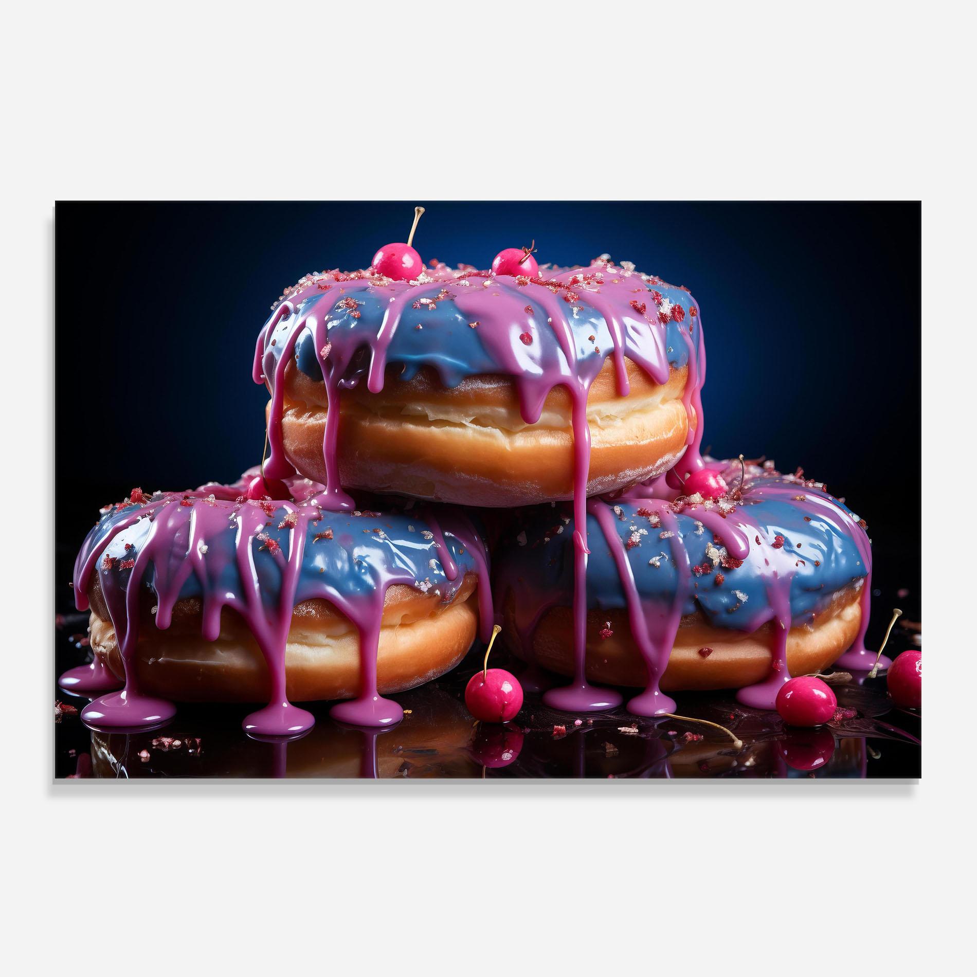 Panou Sticla Bucatarie Blue Pink Donuts mockup 0